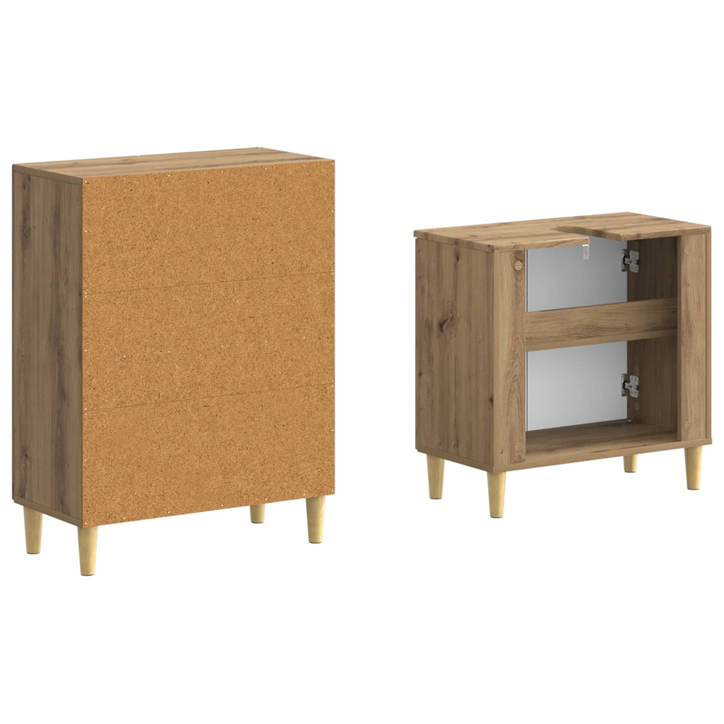 2-teiliges Badezimmer Schrank Set DELFT Artisan-Eiche