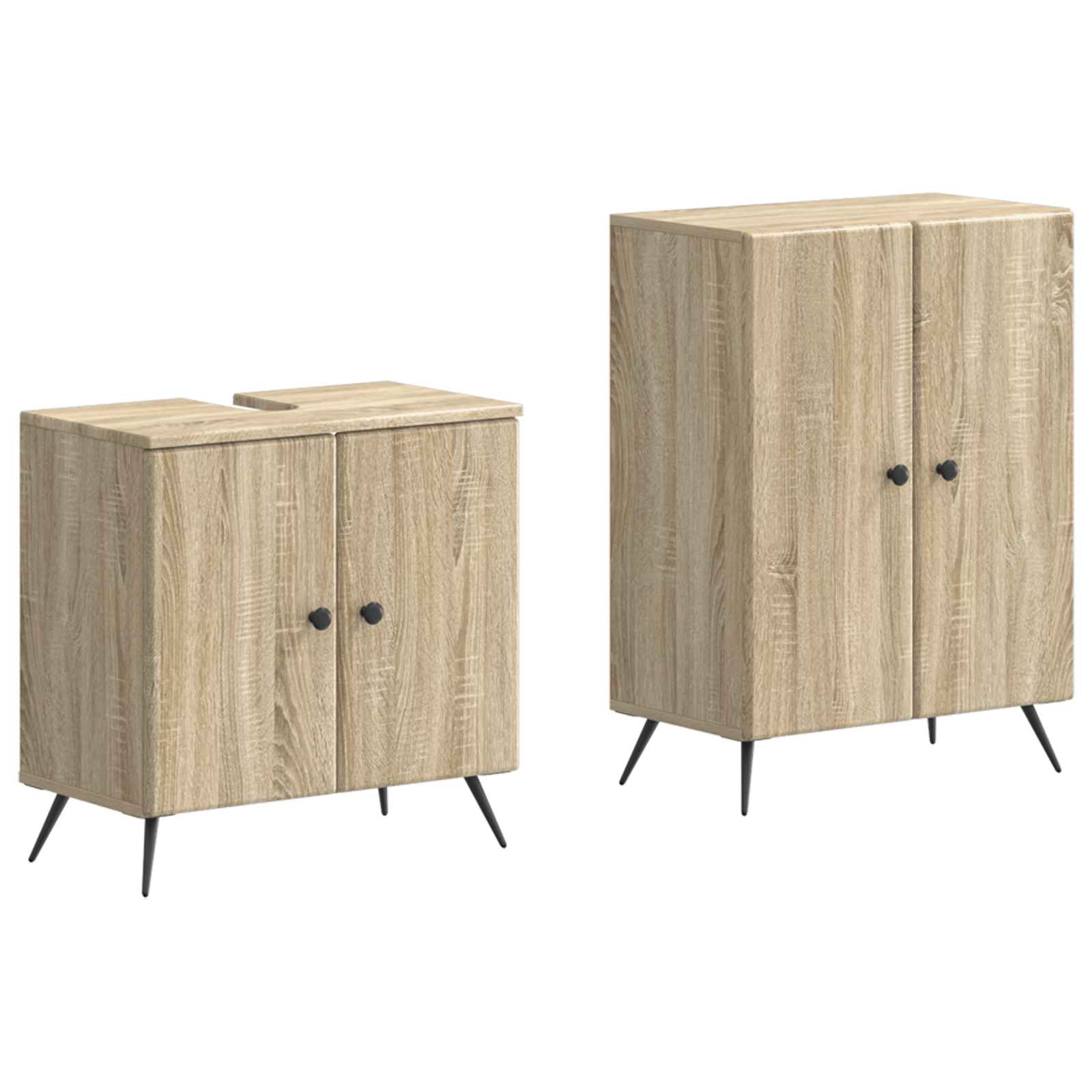 2-teiliges Badezimmer Schrank Set BREDA Sonoma-Eiche