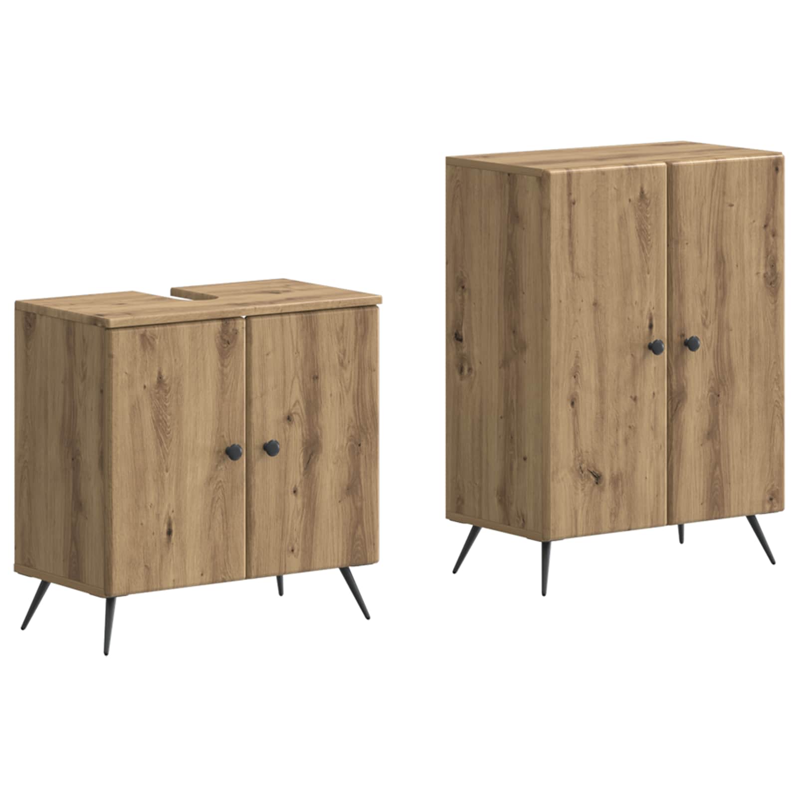 2-teiliges Badezimmer Schrank Set BREDA Artisan-Eiche