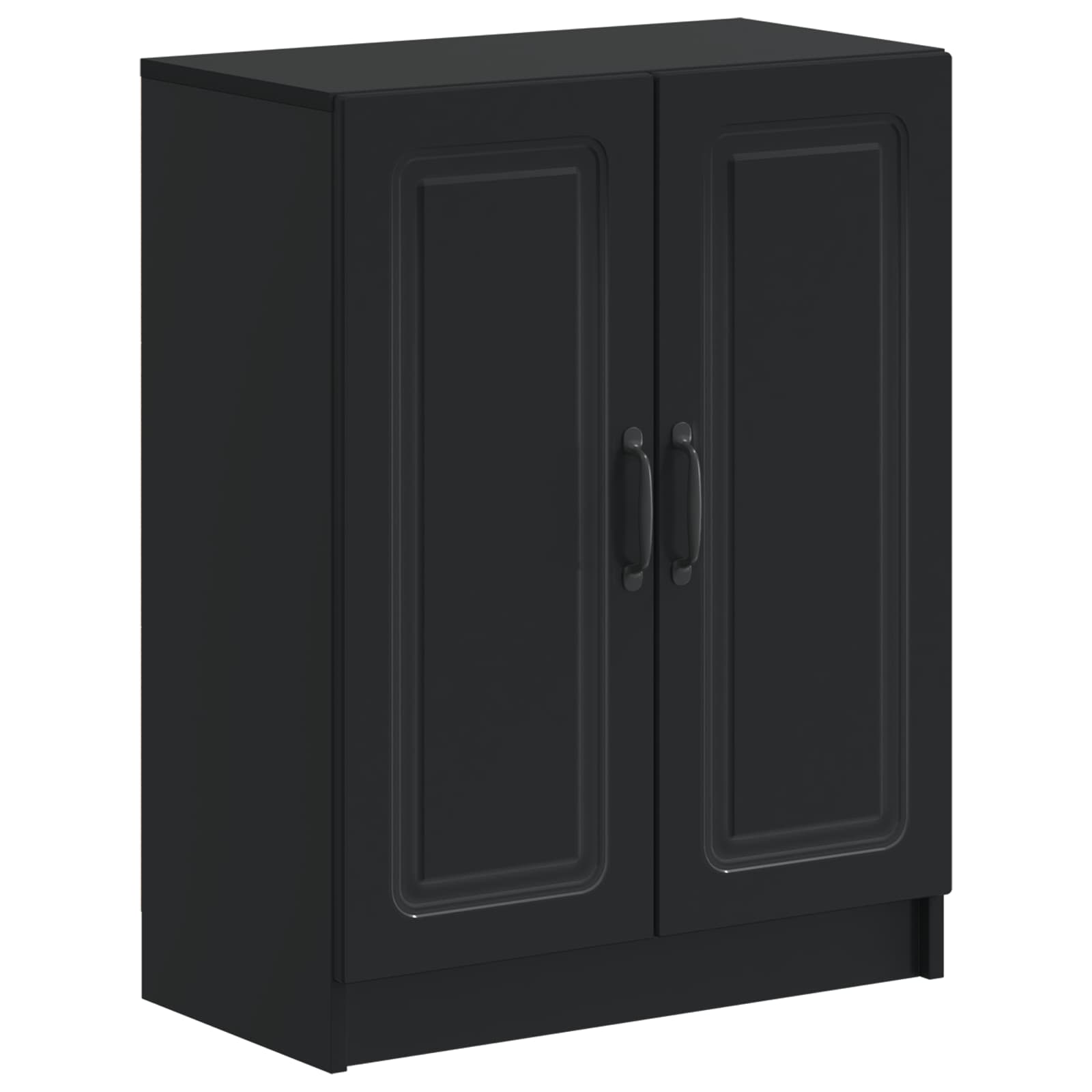 2-teiliges Badezimmer Schrank Set UTRECHT Schwarz Holzwerkstoff