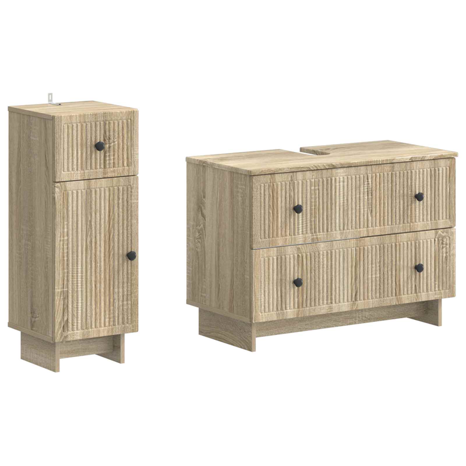 2-teiliges Badezimmer Schrank Set EDE Sonoma-Eiche