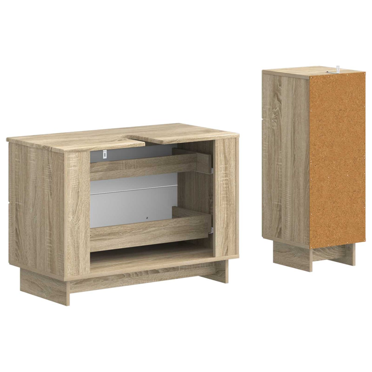 2-teiliges Badezimmer Schrank Set EDE Sonoma-Eiche