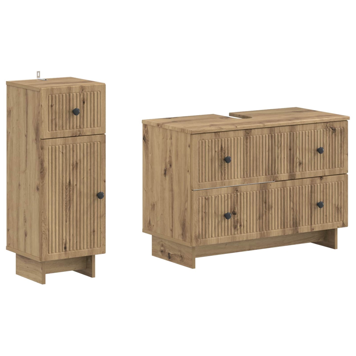 2-teiliges Badezimmer Schrank Set EDE Artisan-Eiche