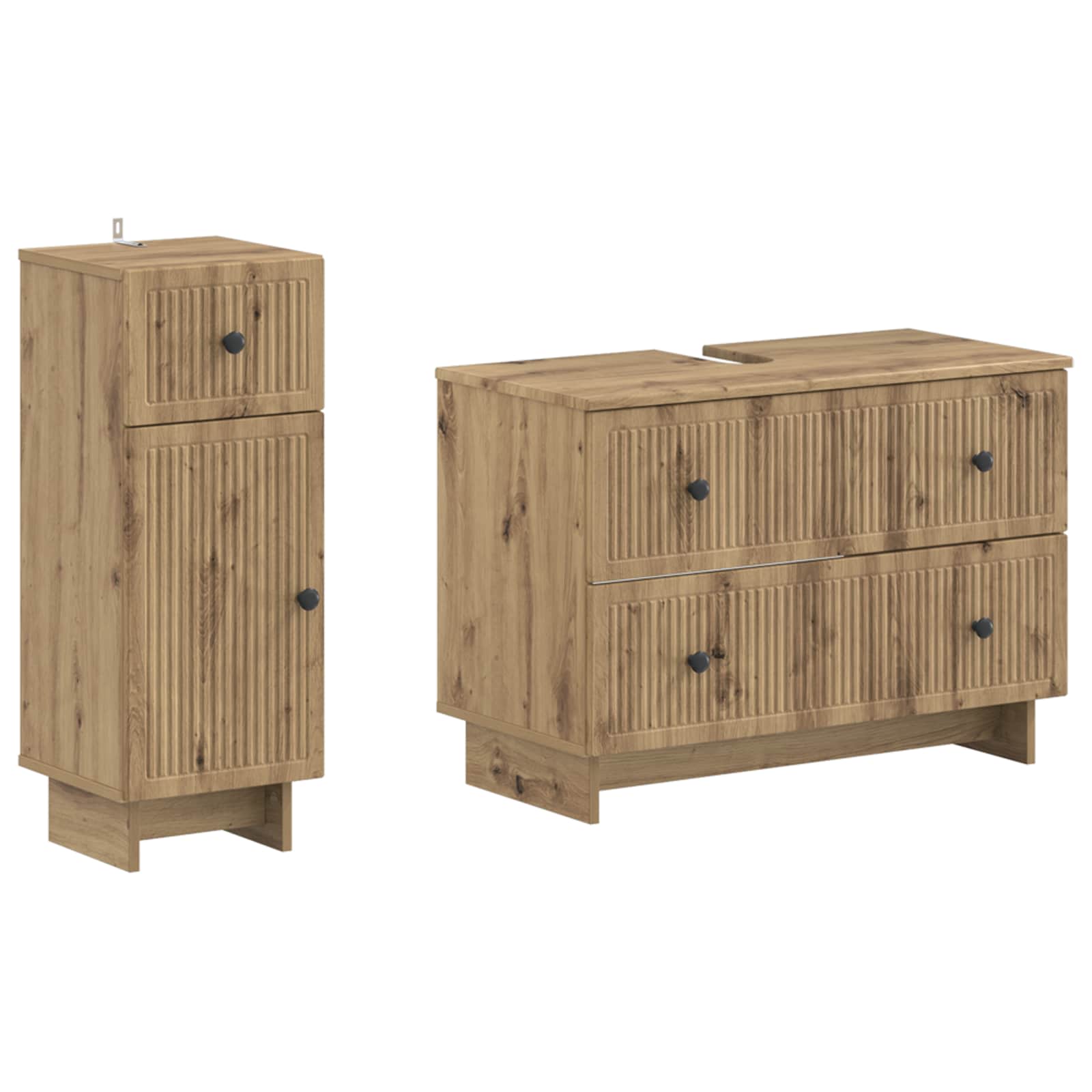 2-teiliges Badezimmer Schrank Set EDE Artisan-Eiche