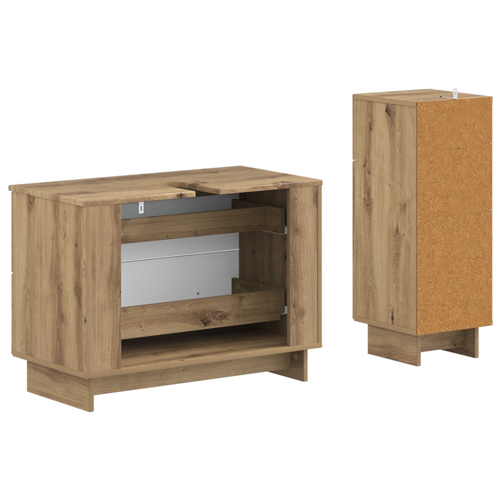 2-teiliges Badezimmer Schrank Set EDE Artisan-Eiche