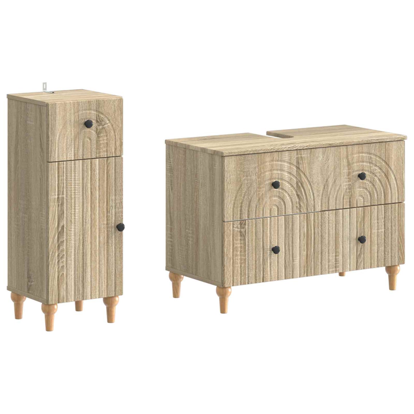 2-teiliges Badezimmer Schrank Set ALKMAAR Sonoma-Eiche