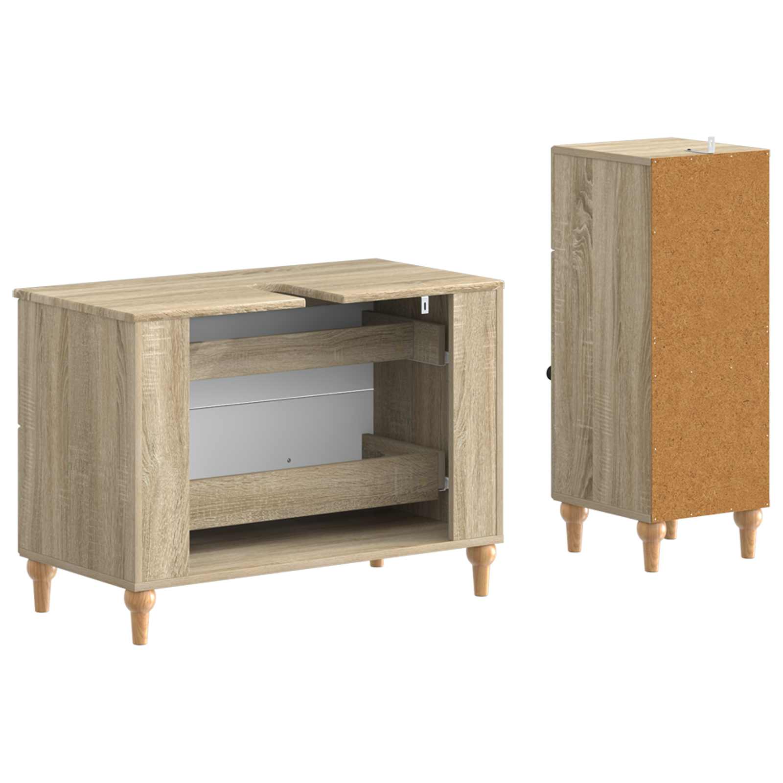 2-teiliges Badezimmer Schrank Set ALKMAAR Sonoma-Eiche