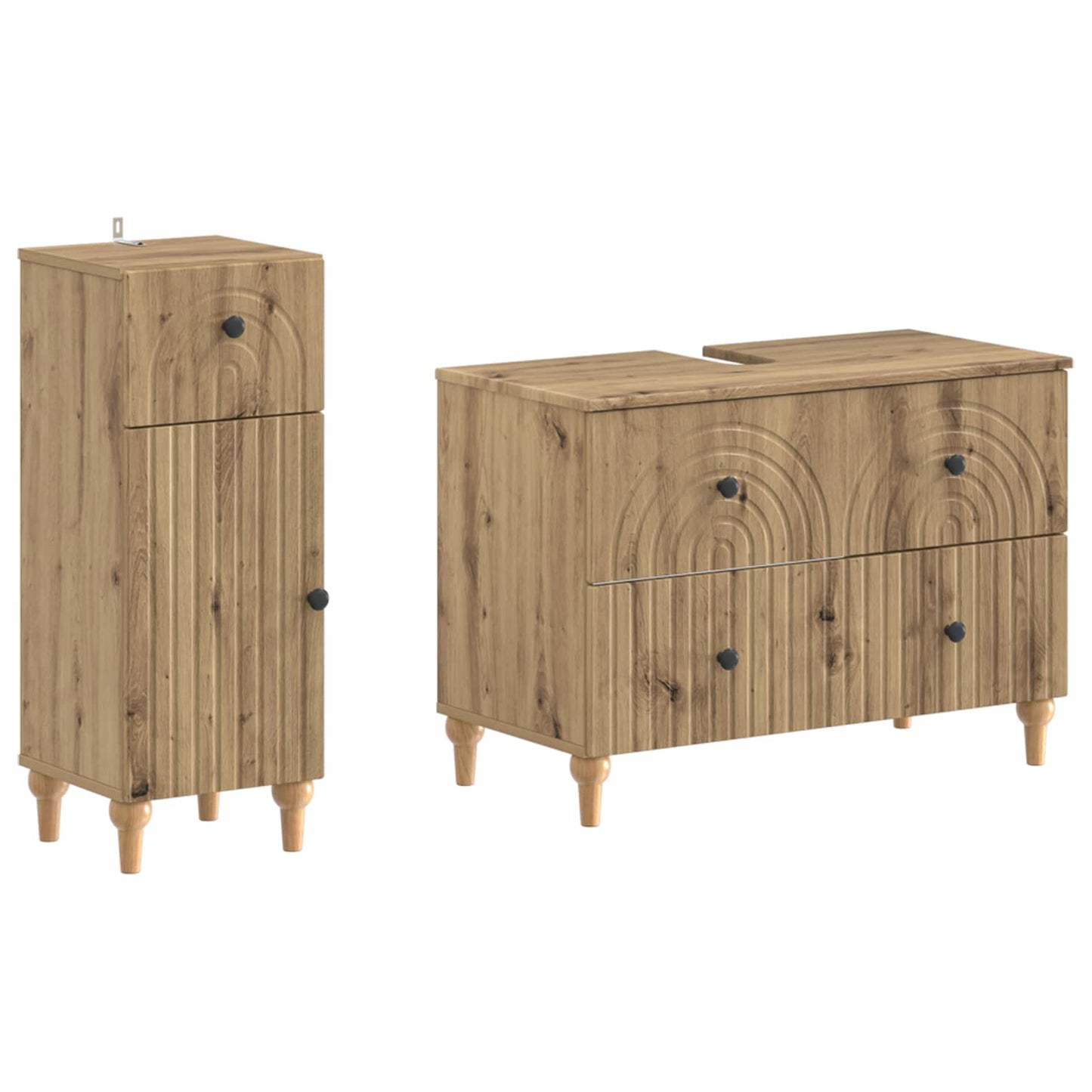 2-teiliges Badezimmer Schrank Set ALKMAAR Artisan-Eiche