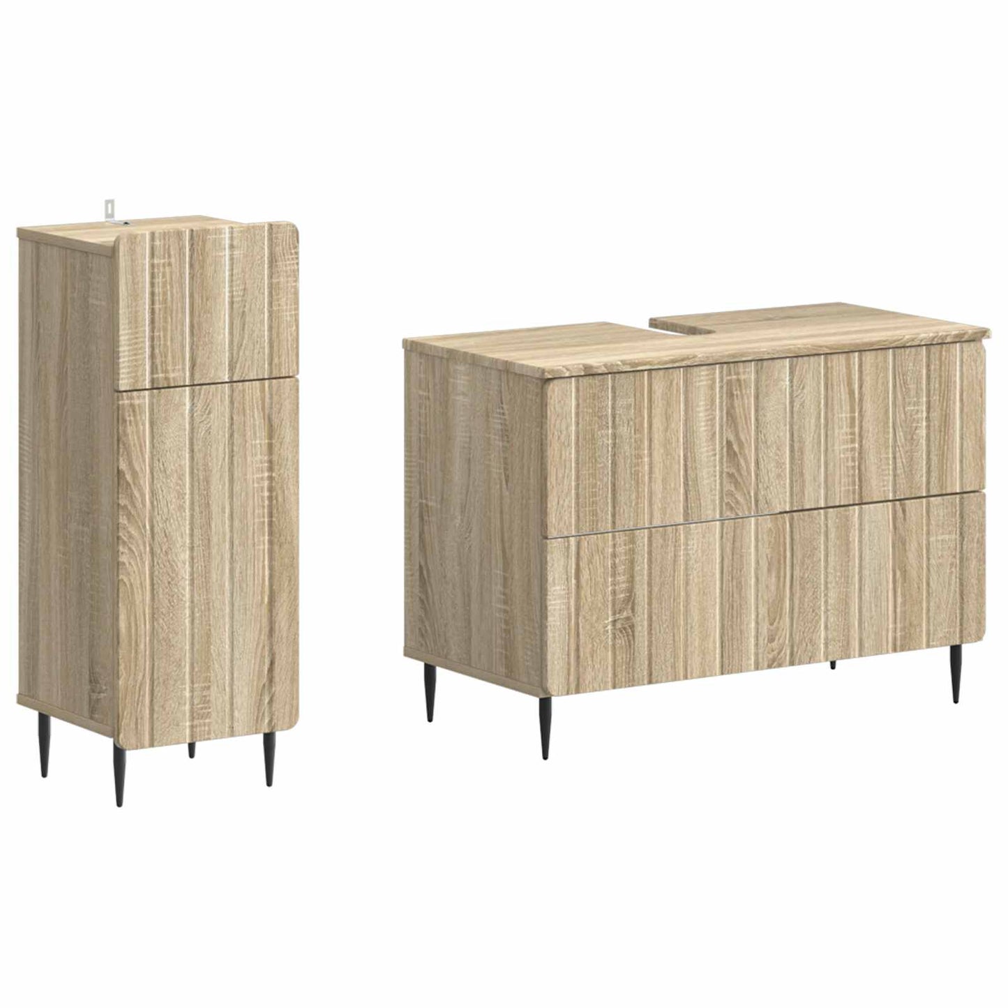 2-teiliges Badezimmer Schrank Set ZWOLLE Sonoma-Eiche