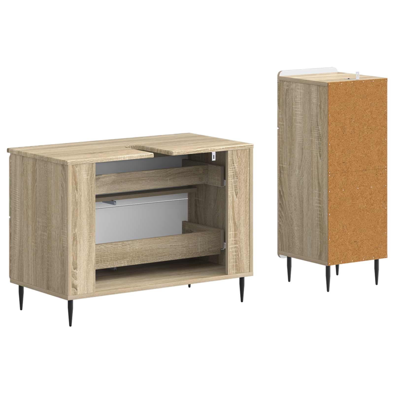 2-teiliges Badezimmer Schrank Set ZWOLLE Sonoma-Eiche