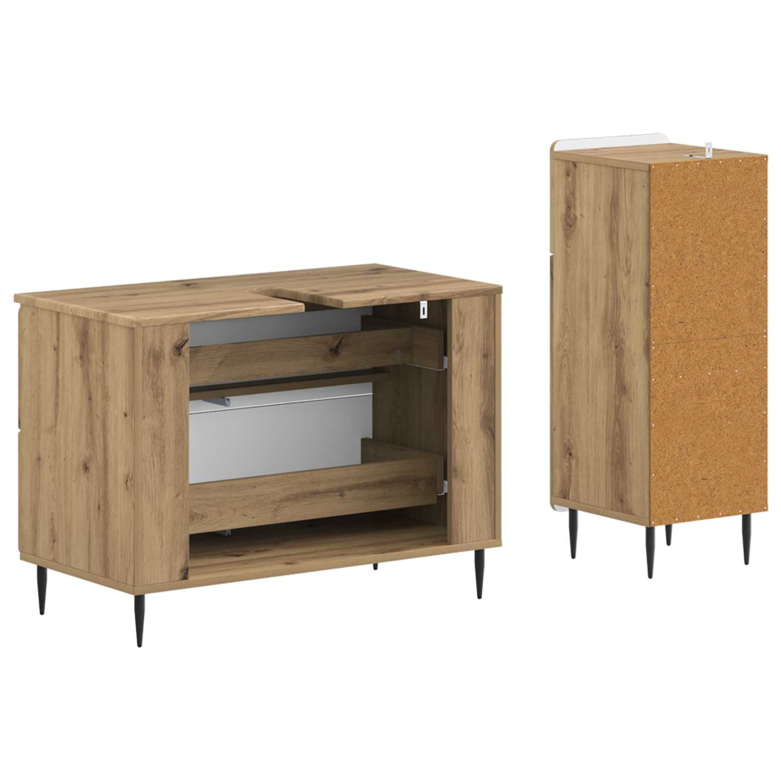 2-teiliges Badezimmer Schrank Set ZWOLLE Artisan-Eiche