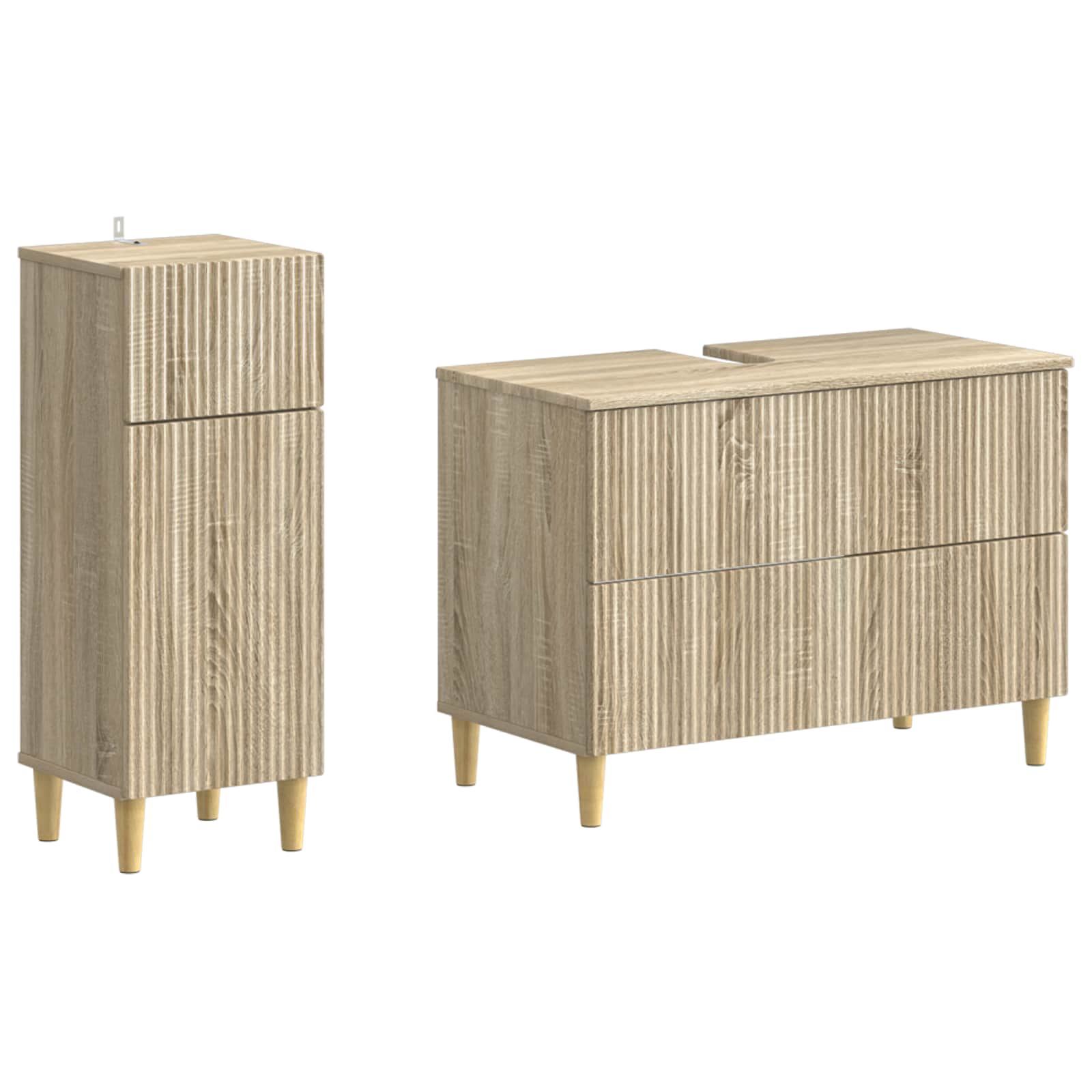 2-teiliges Badezimmer Schrank Set ARNHEM Sonoma-Eiche