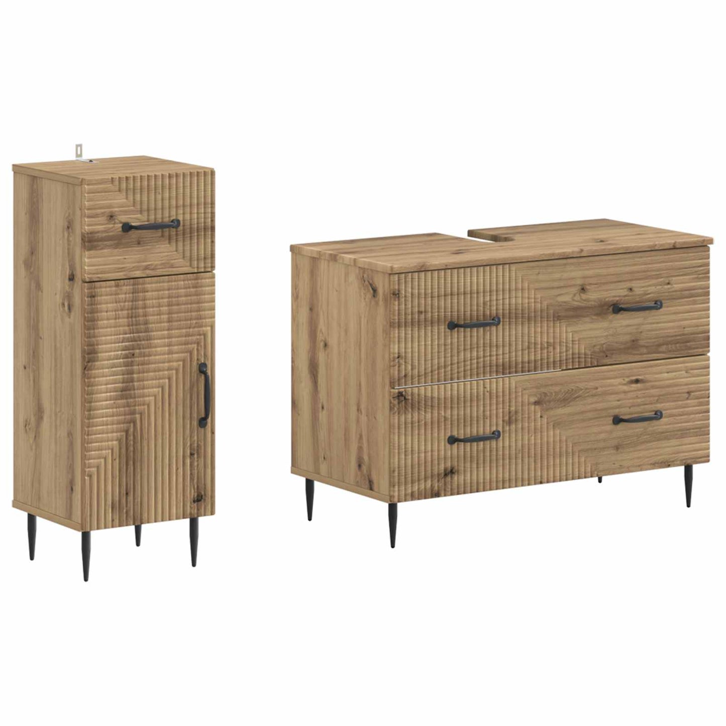 2-teiliges Badezimmer Schrank Set HAARLEM Artisan-Eiche