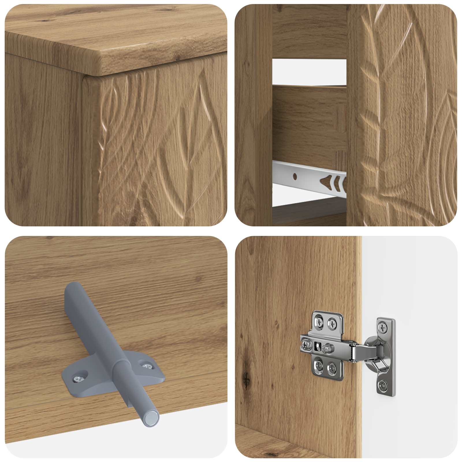 2-teiliges Badezimmer Schrank Set DELFT Artisan-Eiche