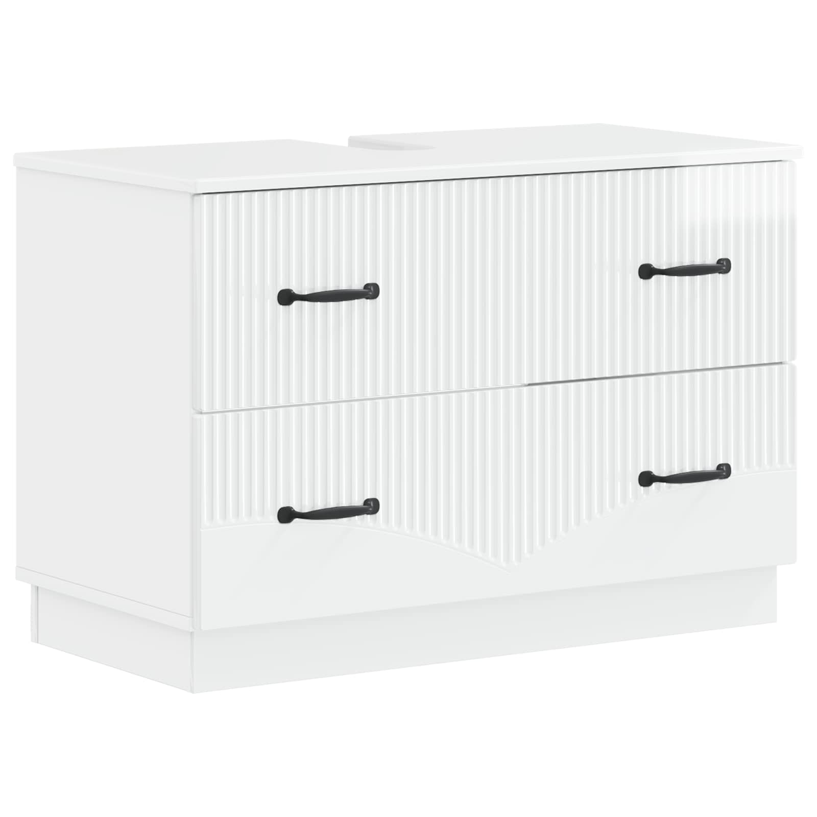 2-teiliges Badezimmer Schrank Set HOORN Hochglanz Weiß