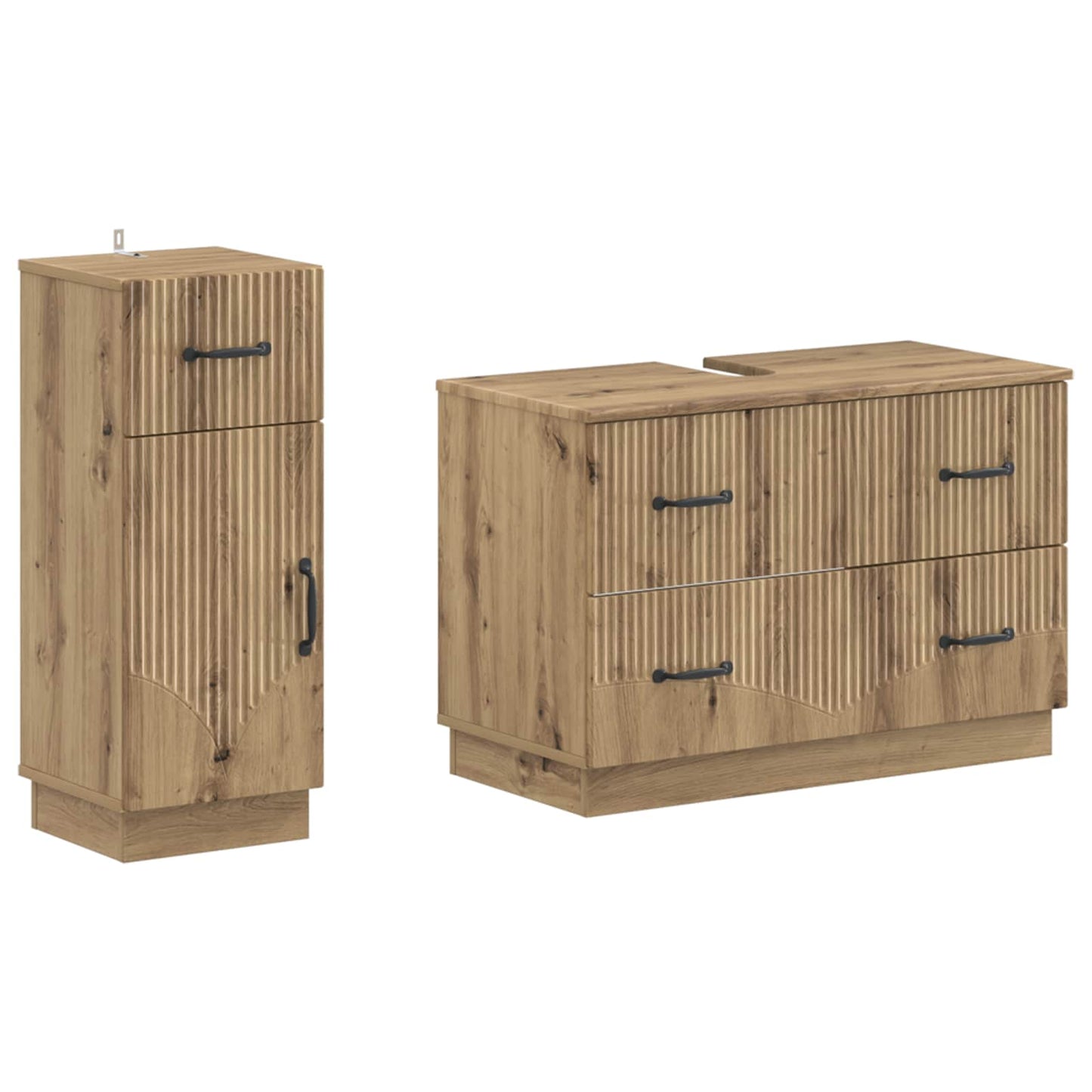 2-teiliges Badezimmer Schrank Set HOORN Artisan-Eiche