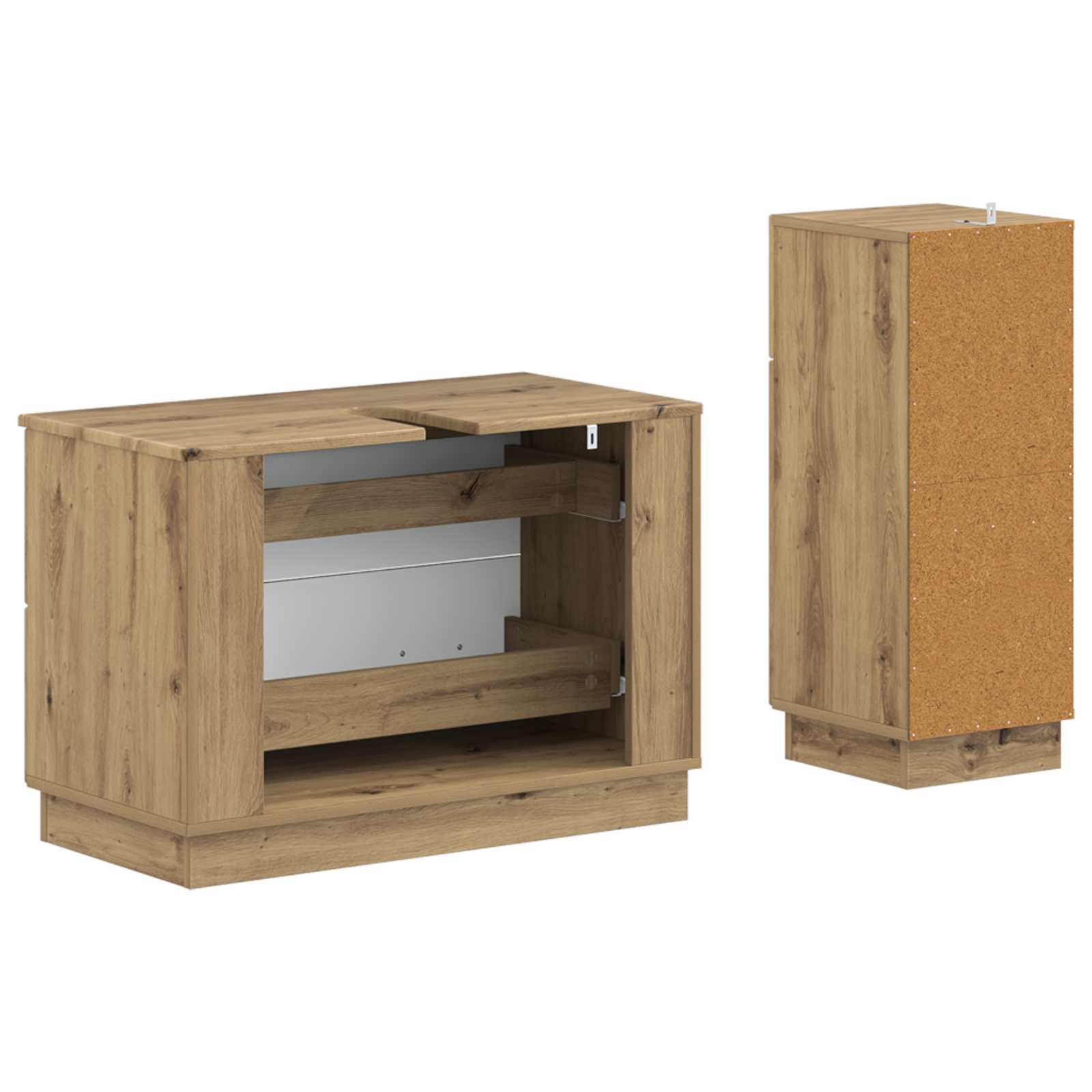 2-teiliges Badezimmer Schrank Set HOORN Artisan-Eiche