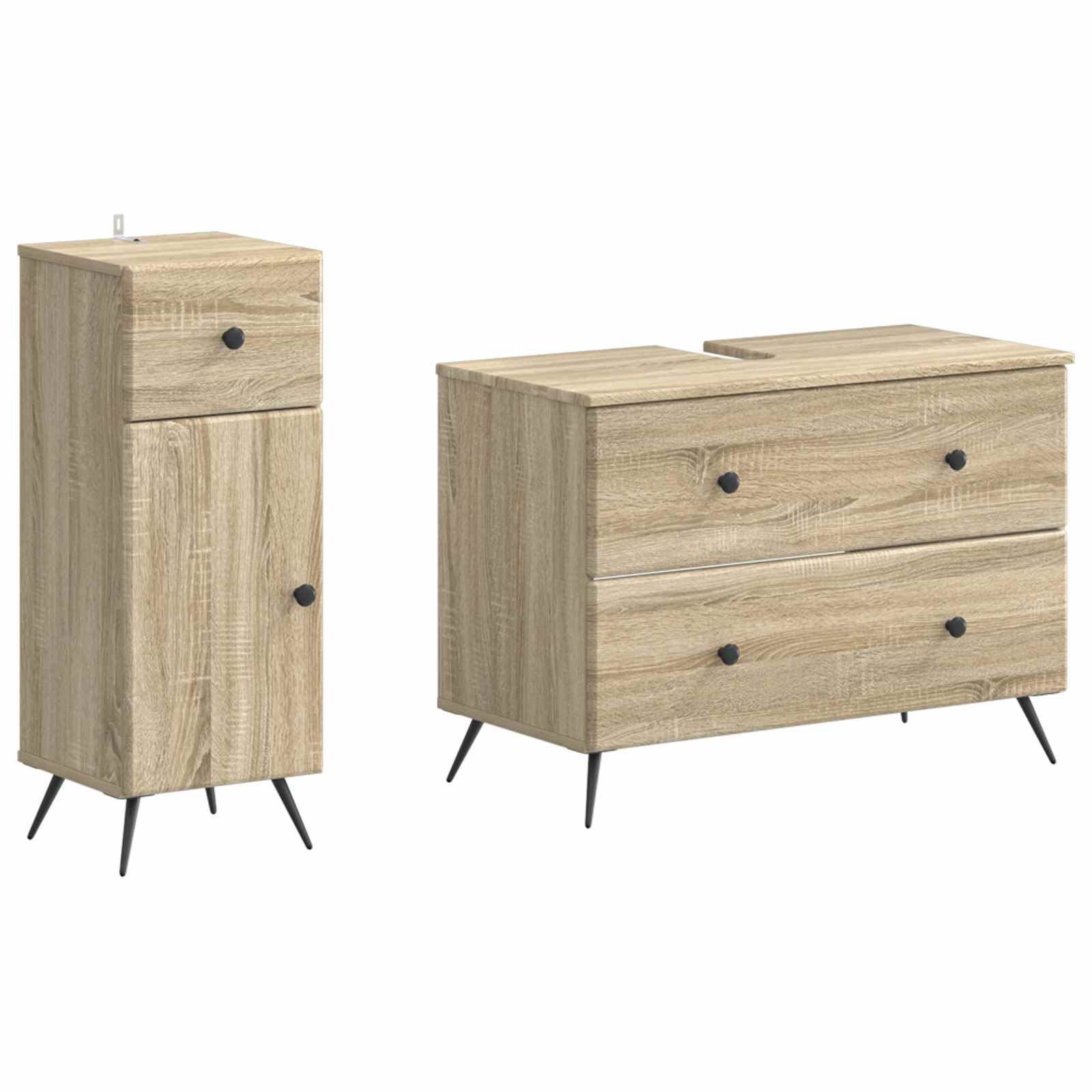 2-teiliges Badezimmer Schrank Set BREDA Sonoma-Eiche