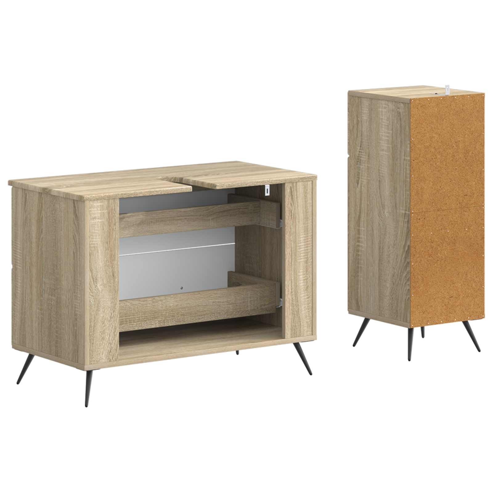 2-teiliges Badezimmer Schrank Set BREDA Sonoma-Eiche