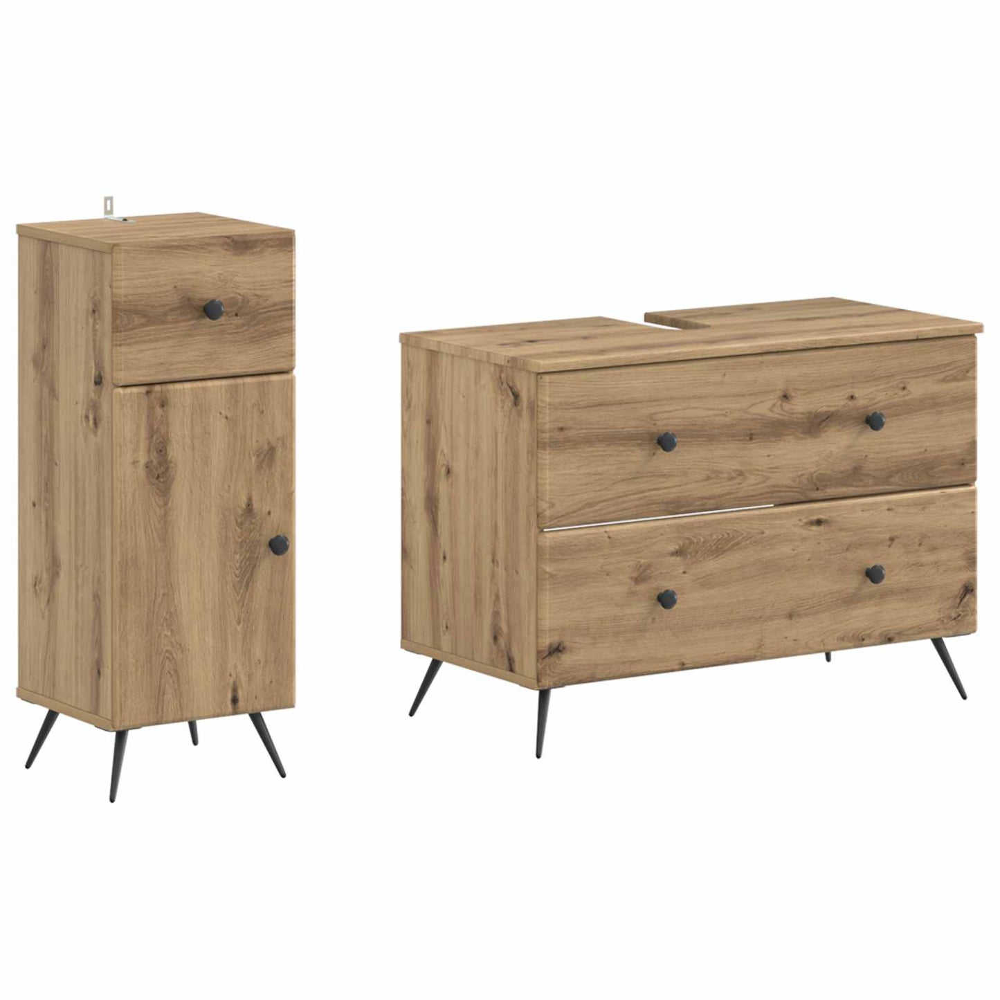 2-teiliges Badezimmer Schrank Set BREDA Artisan-Eiche