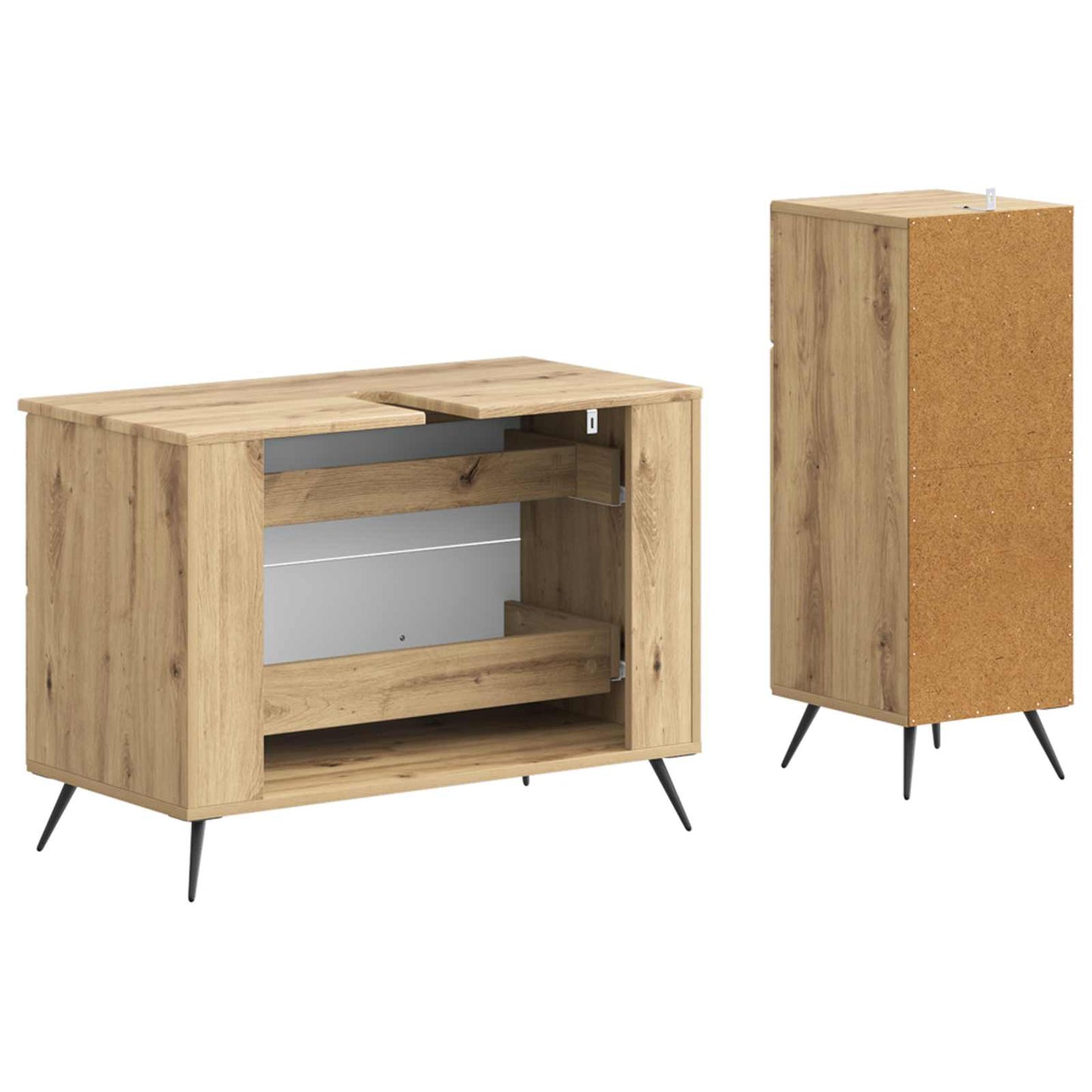 2-teiliges Badezimmer Schrank Set BREDA Artisan-Eiche