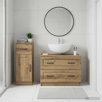 2-teiliges Badezimmer Schrank Set UTRECHT Artisan-Eiche