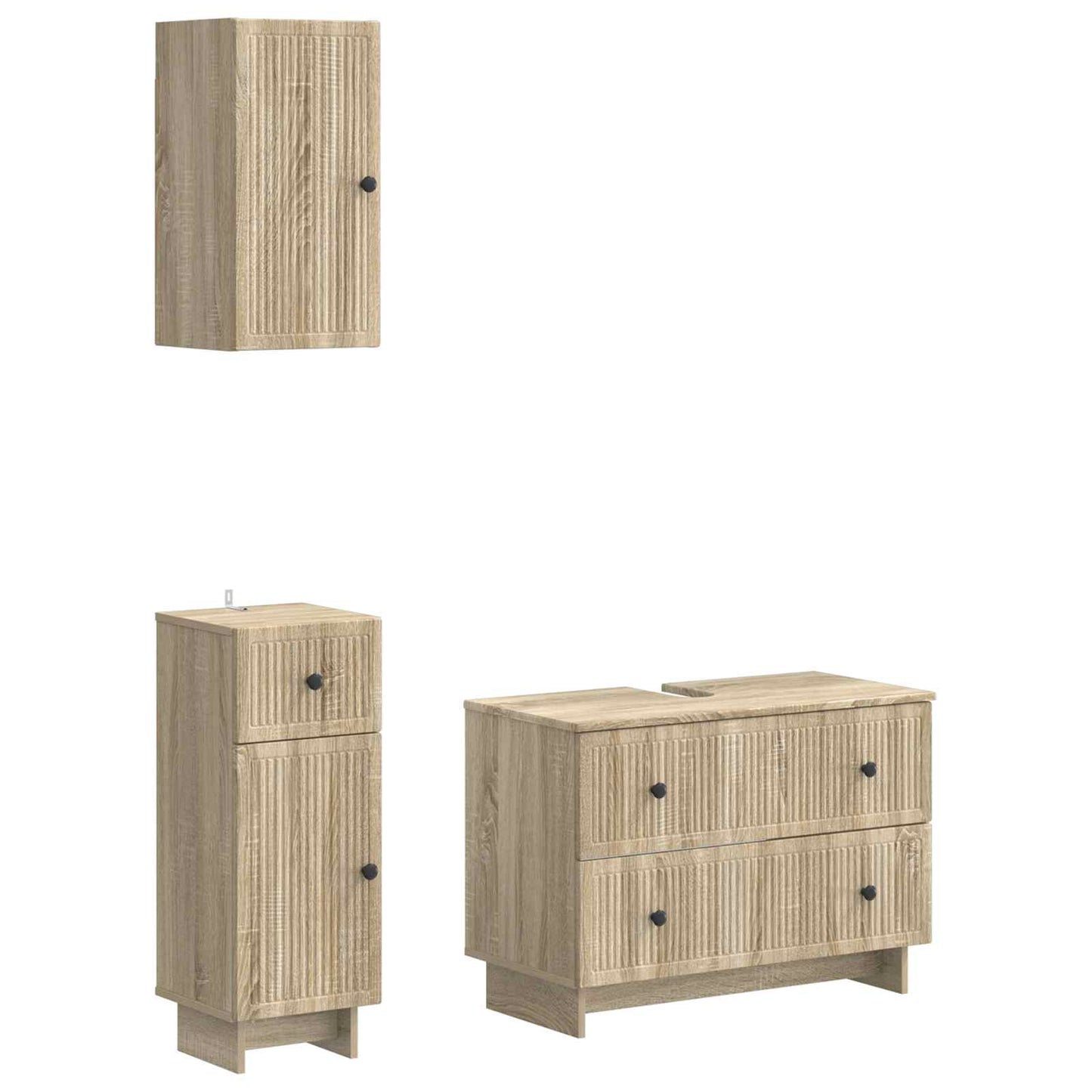 3-teiliges Badezimmer-Schranksystem EDE Sonoma-Eiche