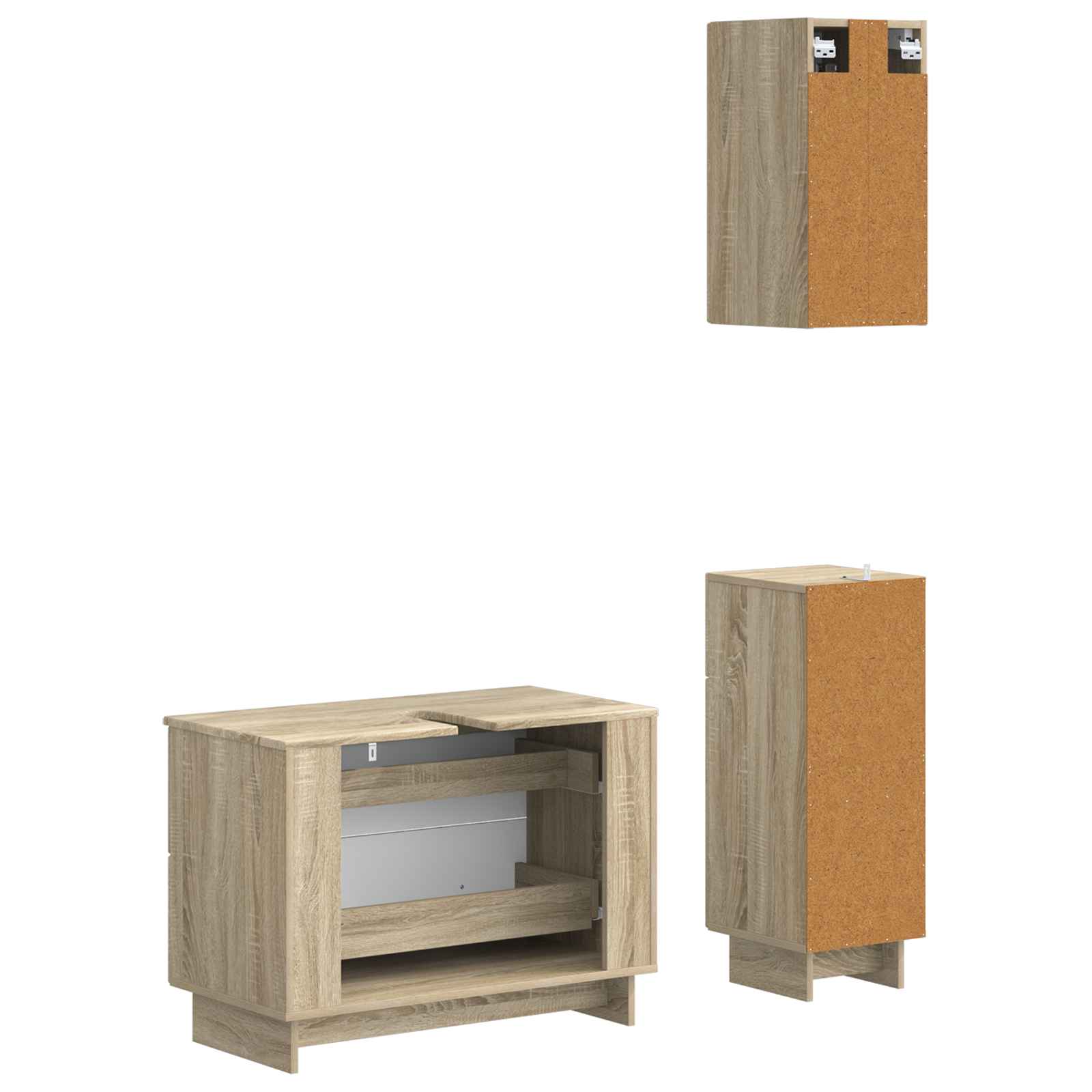 3-teiliges Badezimmer-Schranksystem EDE Sonoma-Eiche