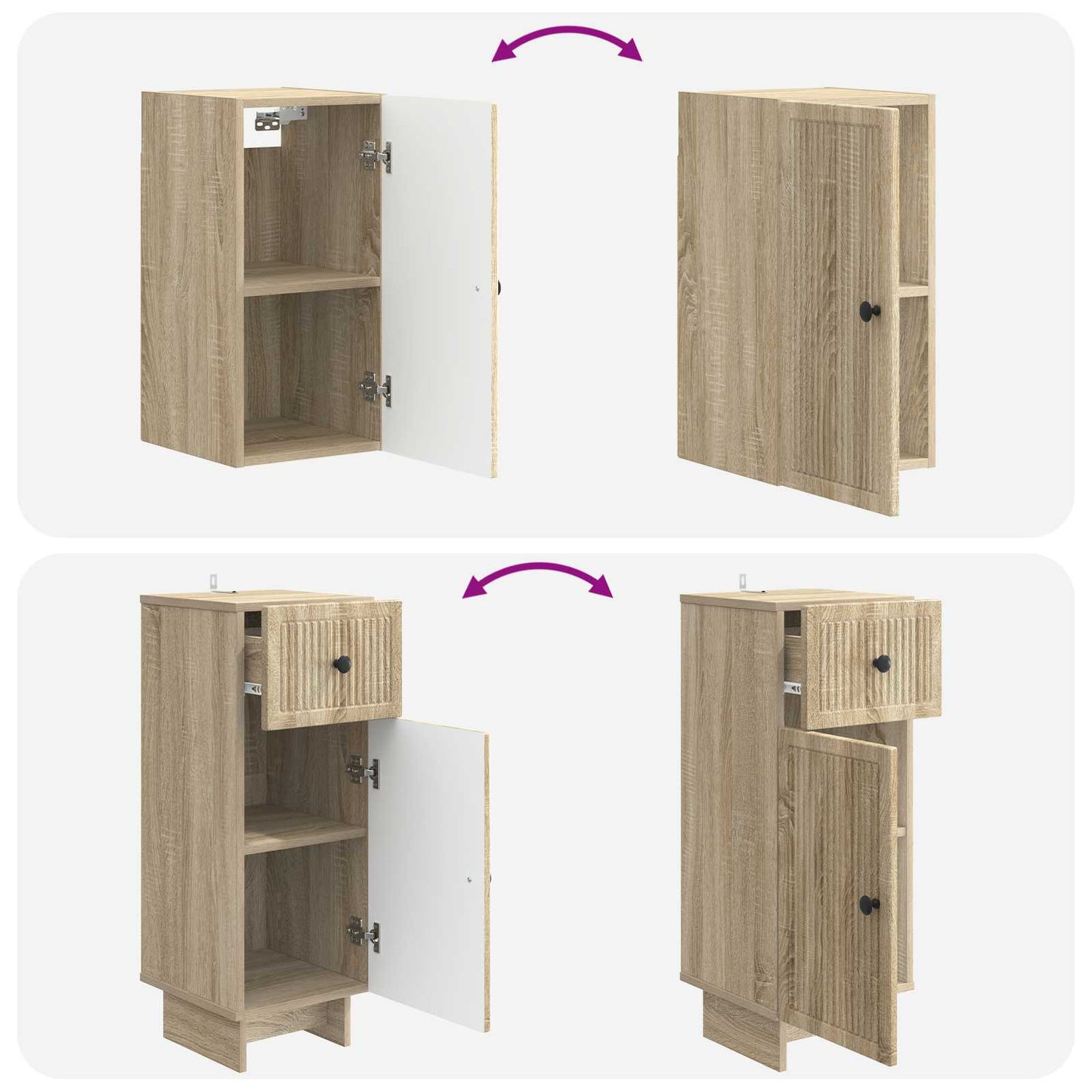 3-teiliges Badezimmer-Schranksystem EDE Sonoma-Eiche