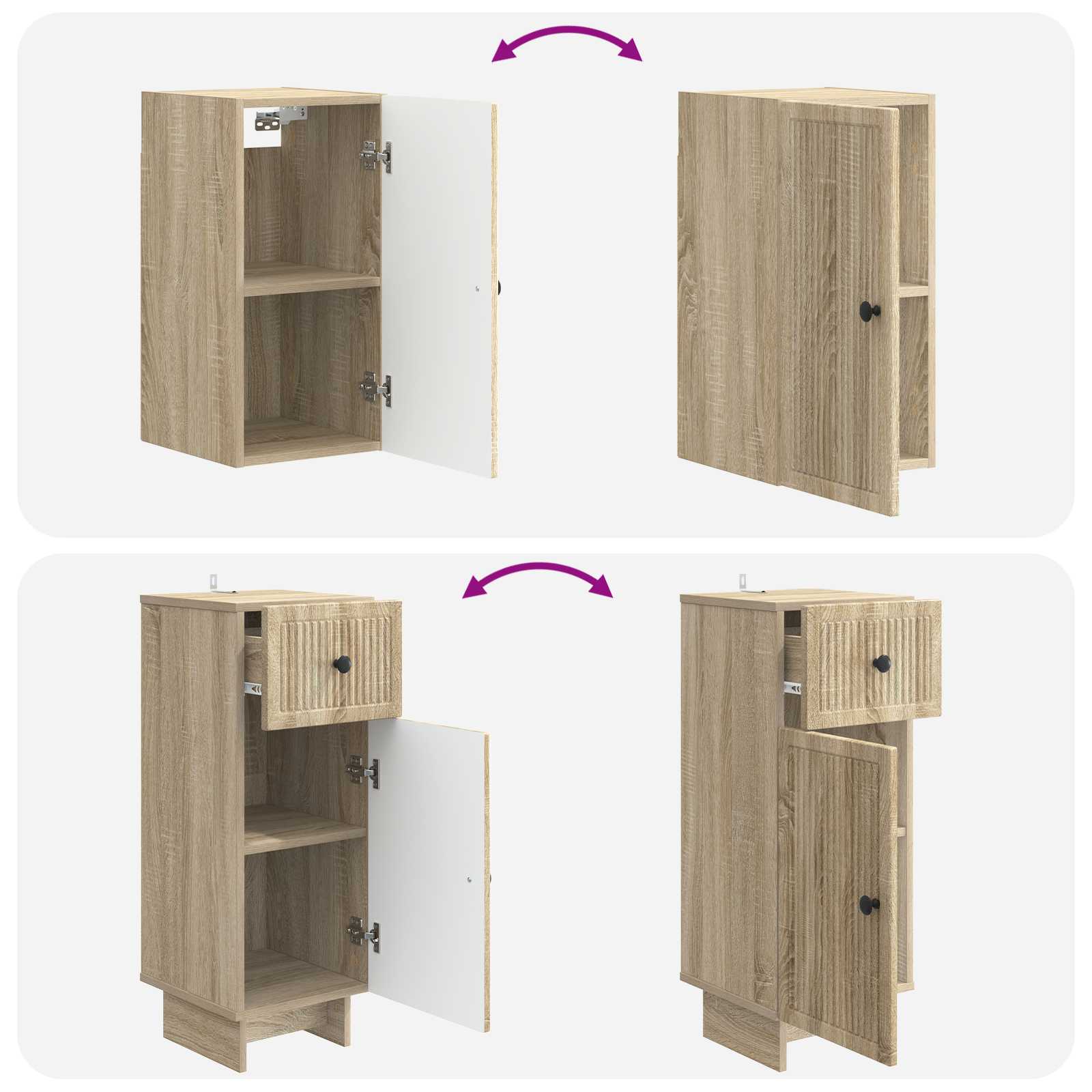 3-teiliges Badezimmer-Schranksystem EDE Sonoma-Eiche