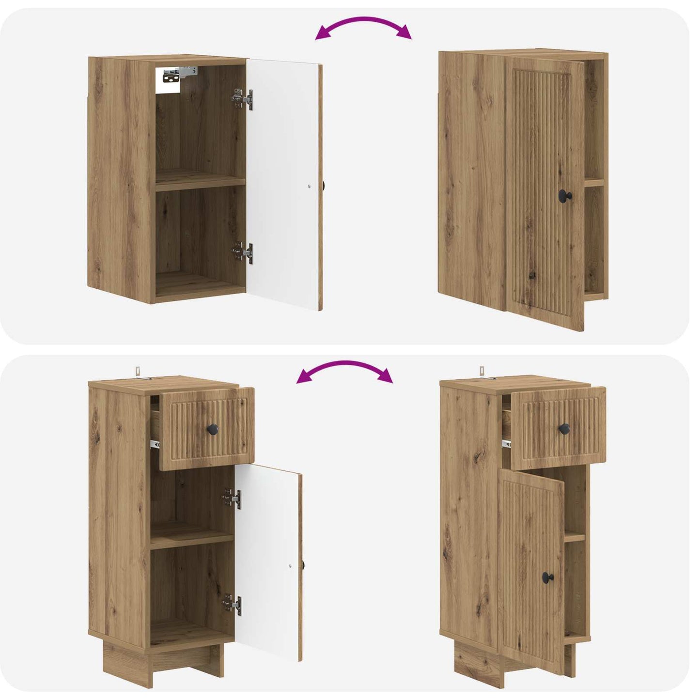 3-teiliges Badezimmer-Schranksystem EDE Artisan-Eiche