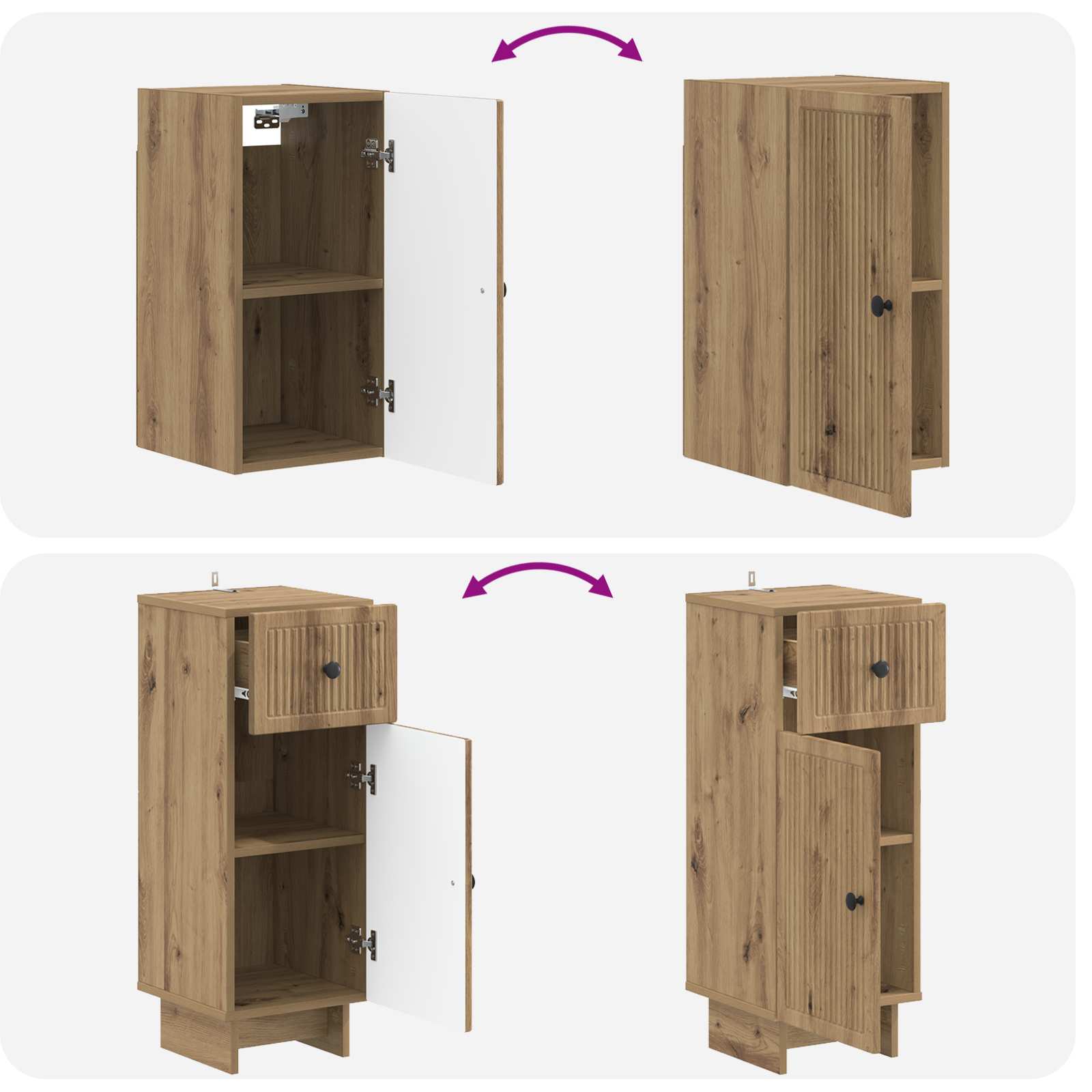 3-teiliges Badezimmer-Schranksystem EDE Artisan-Eiche