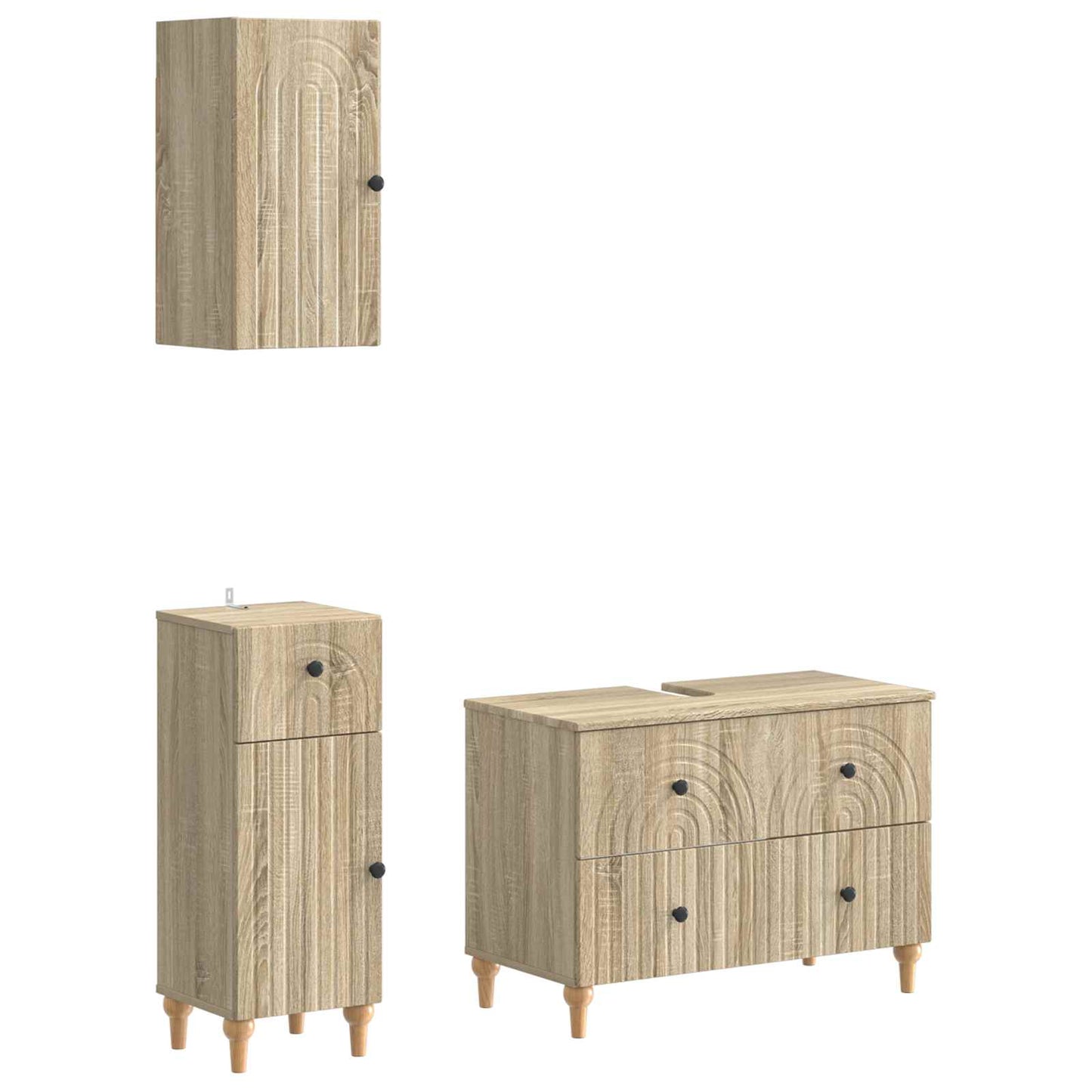 3-teiliges Badezimmer-Schranksystem ALKMAAR Sonoma-Eiche