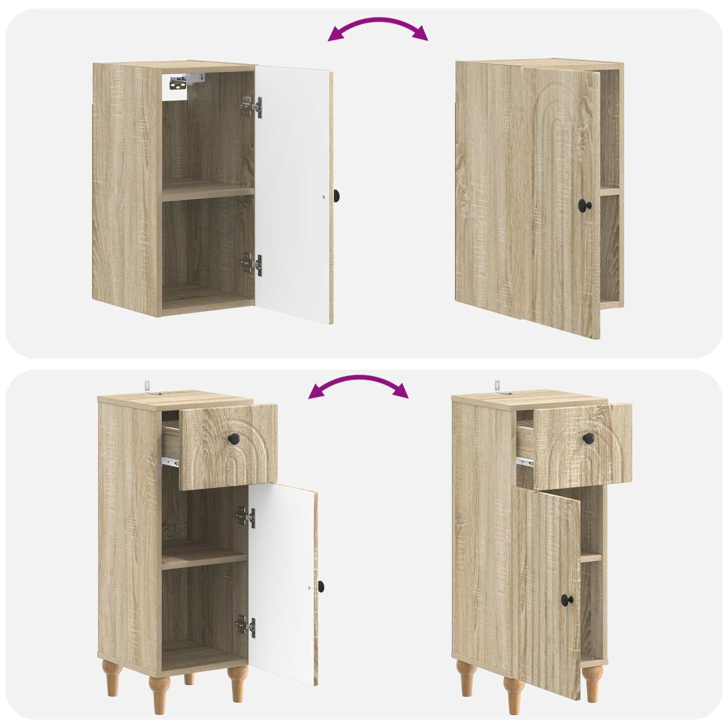 3-teiliges Badezimmer-Schranksystem ALKMAAR Sonoma-Eiche