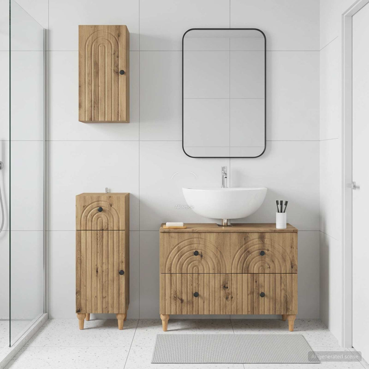 3-teiliges Badezimmer-Schranksystem ALKMAAR Artisan-Eiche