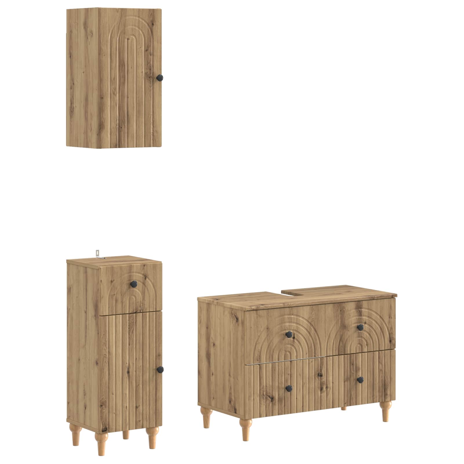 3-teiliges Badezimmer-Schranksystem ALKMAAR Artisan-Eiche