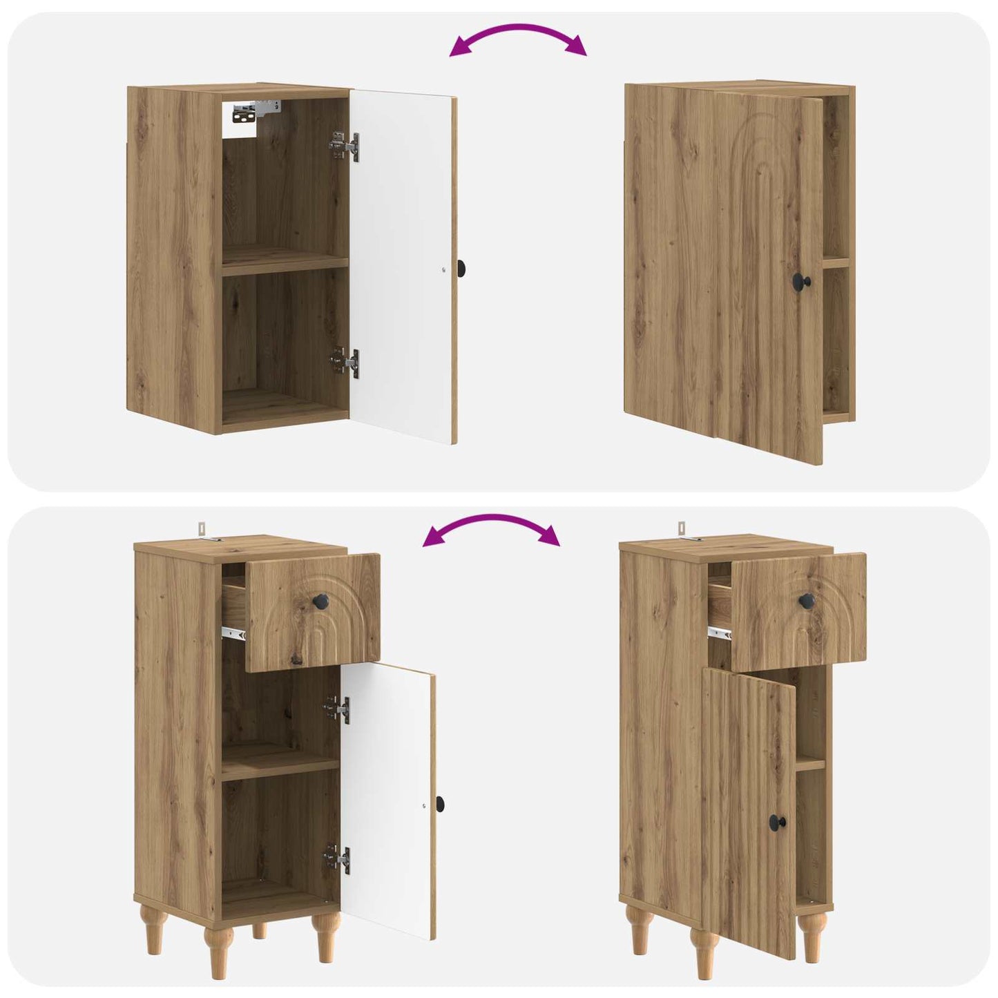 3-teiliges Badezimmer-Schranksystem ALKMAAR Artisan-Eiche