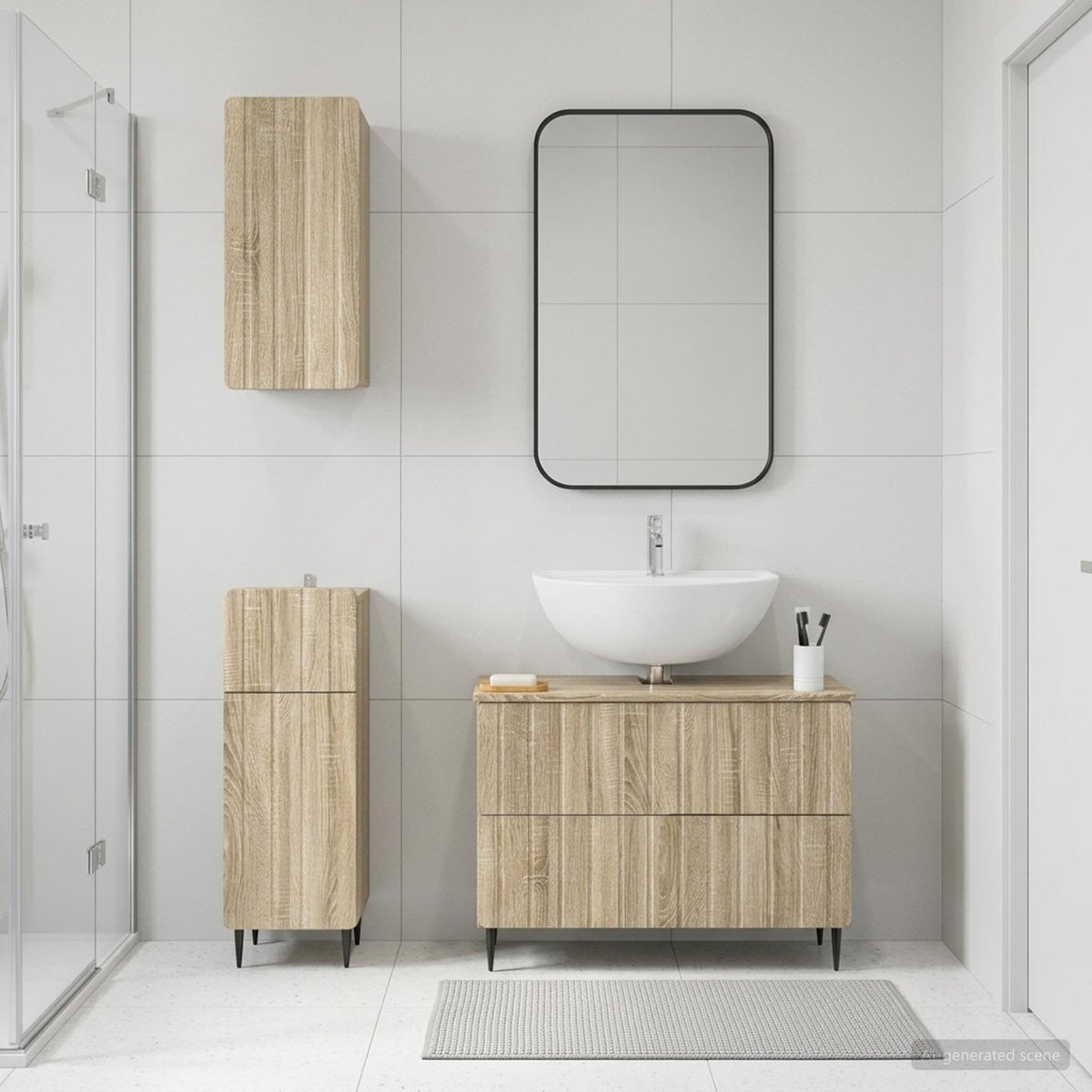 3-teiliges Badezimmer-Schranksystem ZWOLLE Sonoma-Eiche
