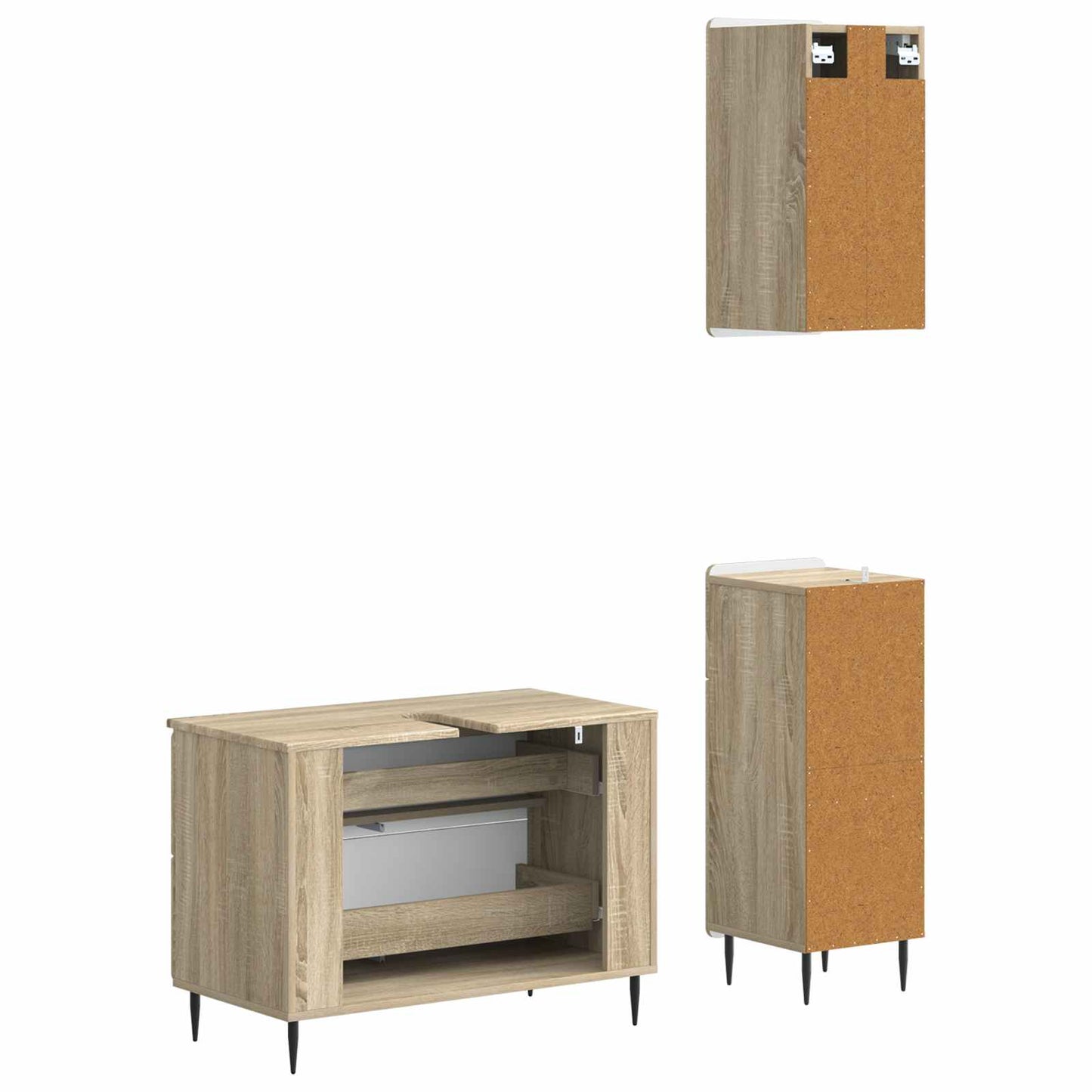 3-teiliges Badezimmer-Schranksystem ZWOLLE Sonoma-Eiche