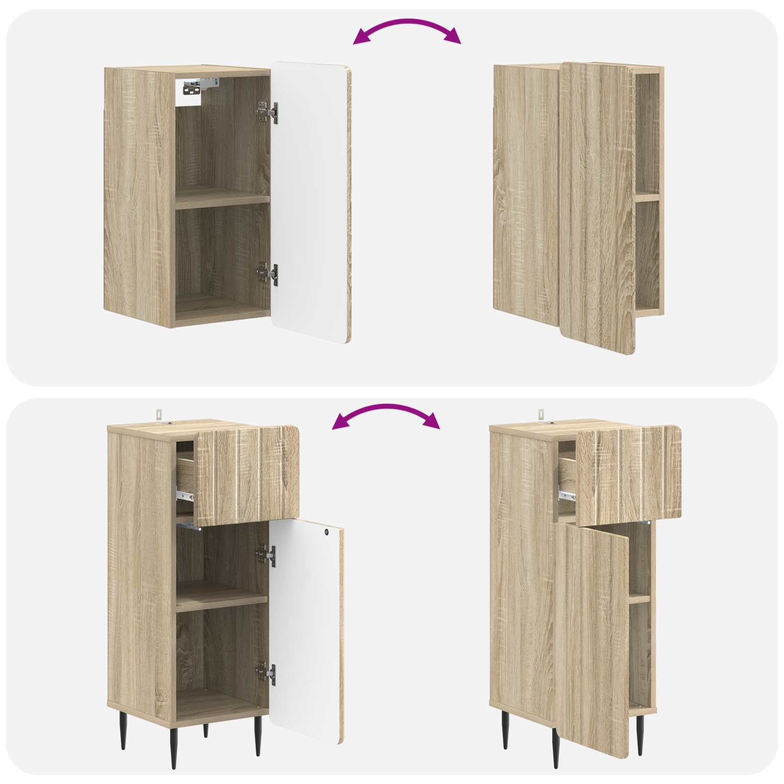 3-teiliges Badezimmer-Schranksystem ZWOLLE Sonoma-Eiche