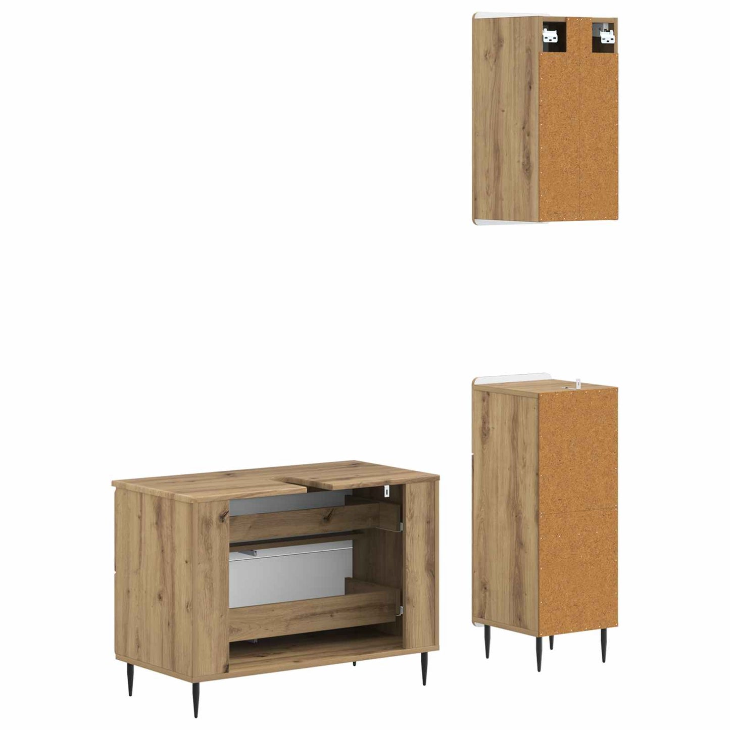 3-teiliges Badezimmer-Schranksystem ZWOLLE Artisan-Eiche