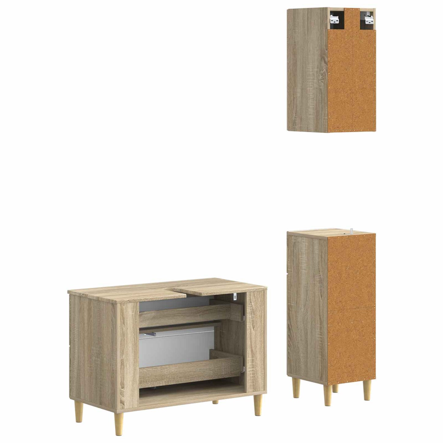 3-teiliges Badezimmer-Schranksystem ARNHEM Sonoma-Eiche