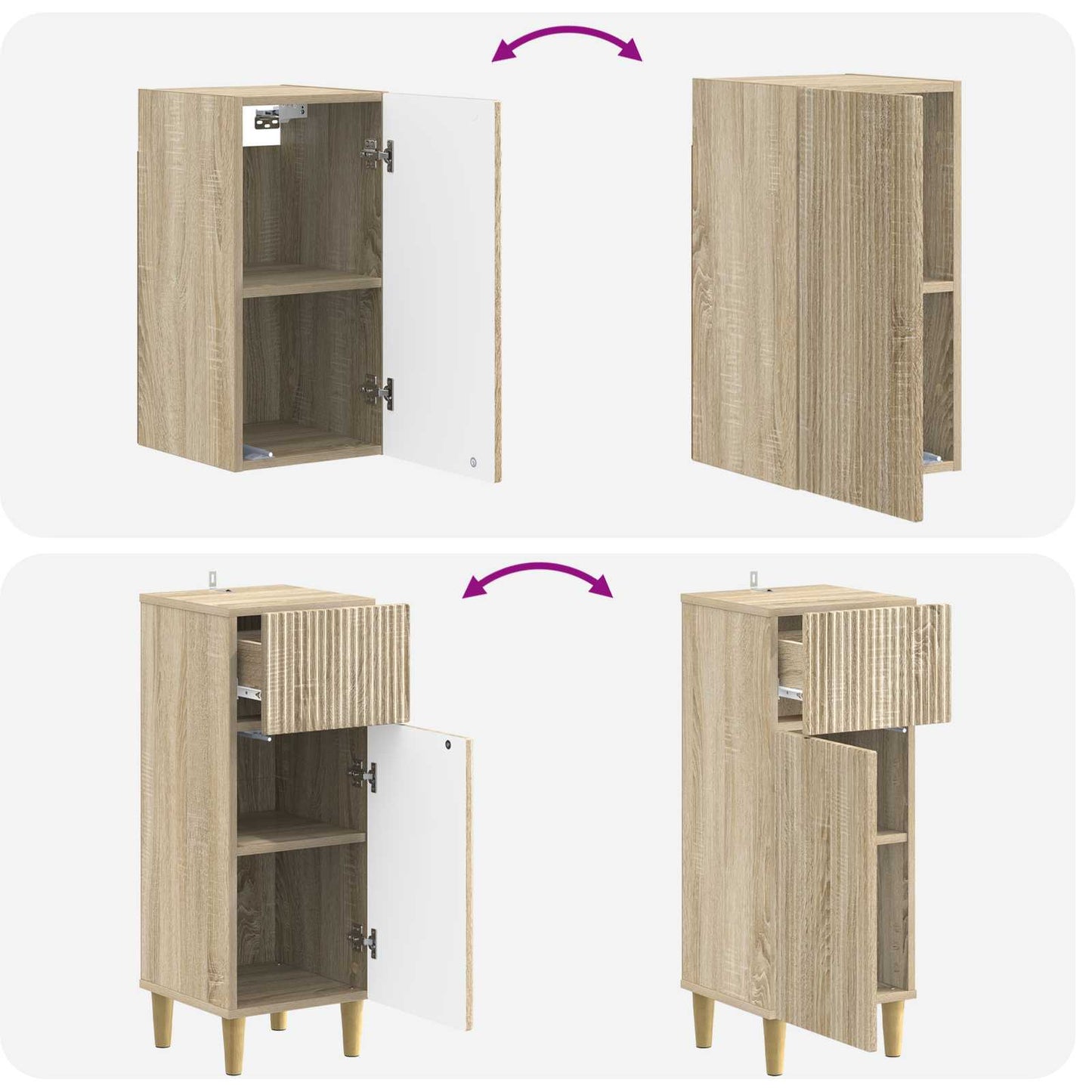 3-teiliges Badezimmer-Schranksystem ARNHEM Sonoma-Eiche