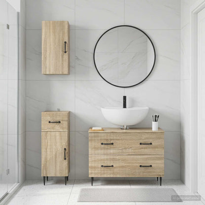 3-teiliges Badezimmer-Schranksystem HAARLEM Sonoma-Eiche