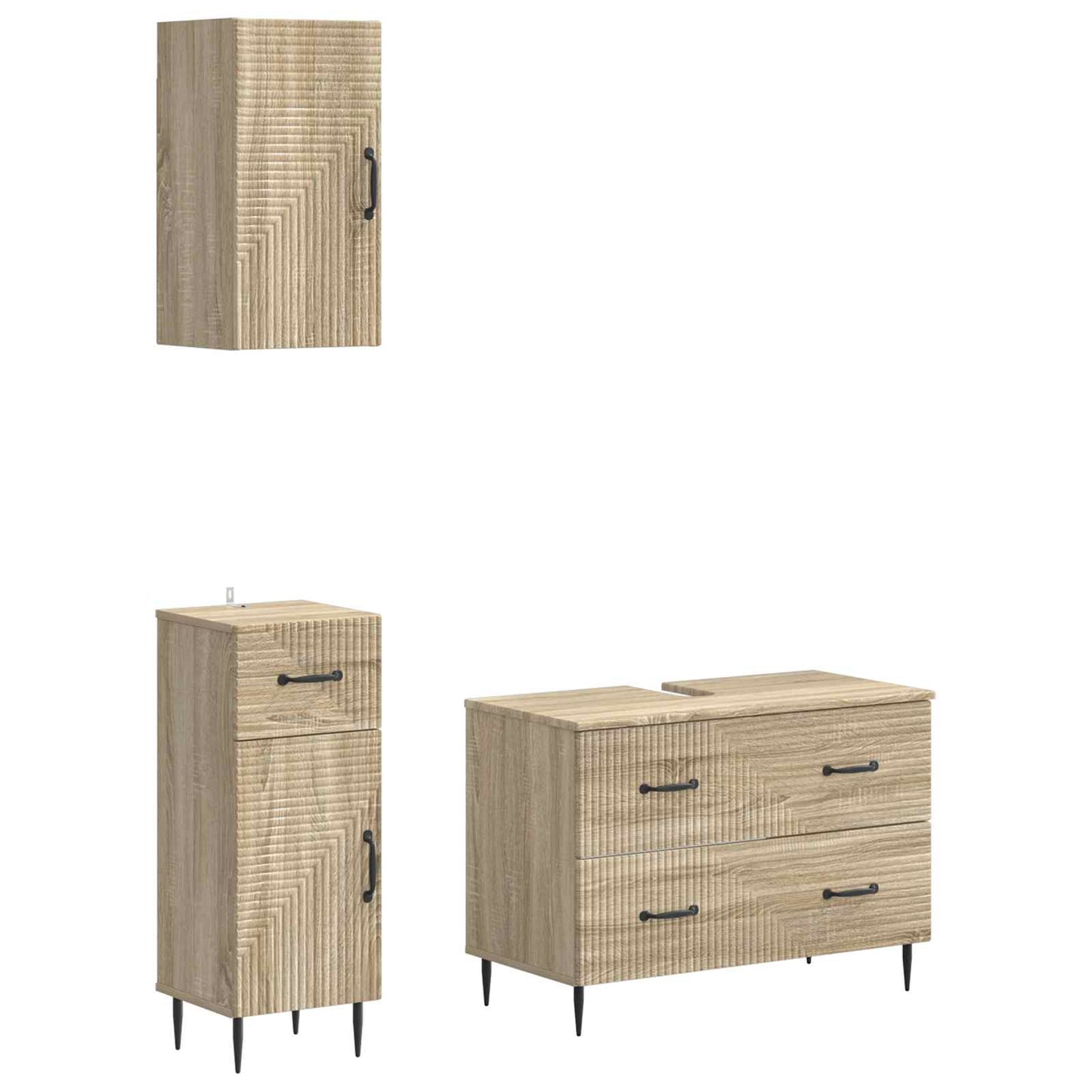 3-teiliges Badezimmer-Schranksystem HAARLEM Sonoma-Eiche