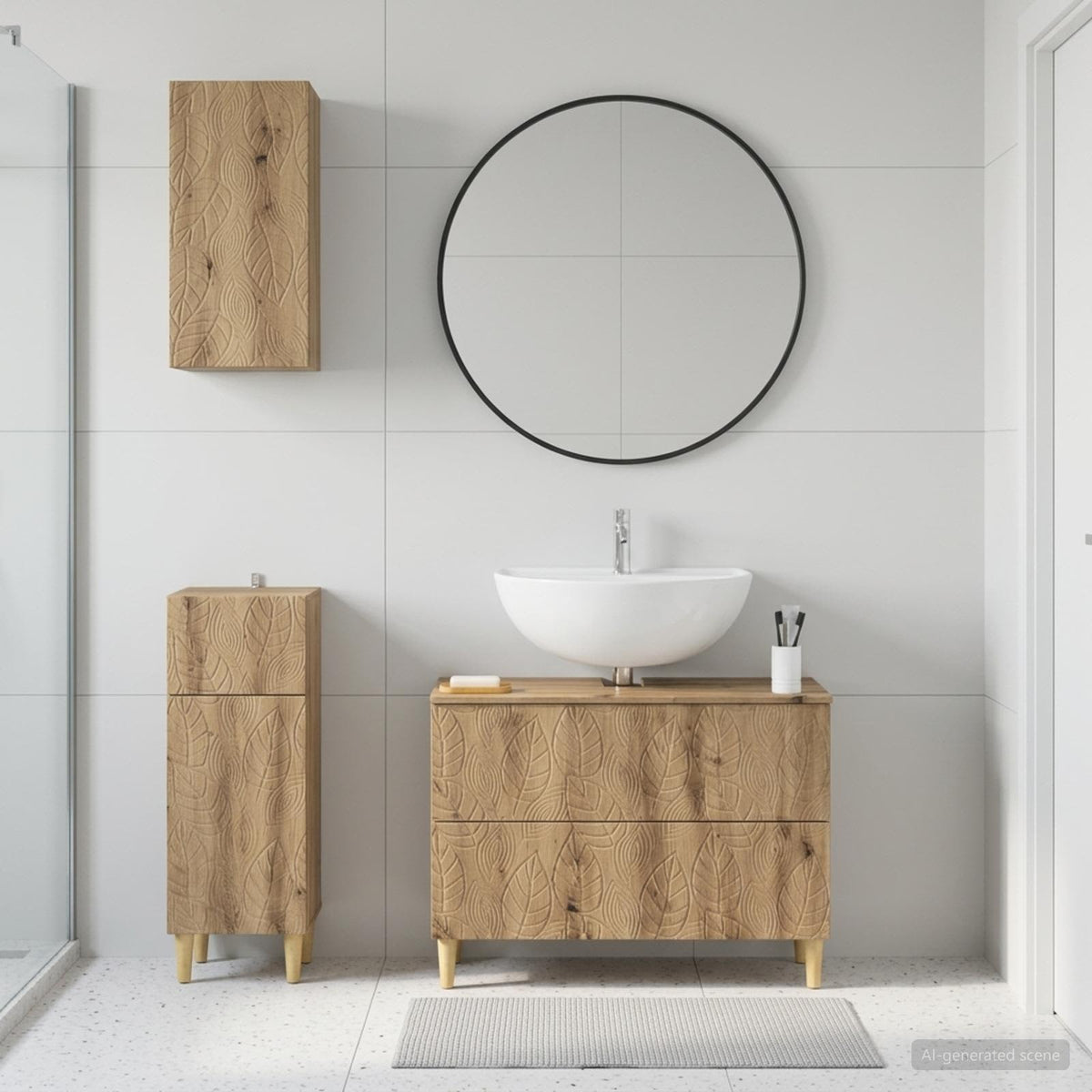 3-teiliges Badezimmer-Schranksystem DELFT Artisan-Eiche