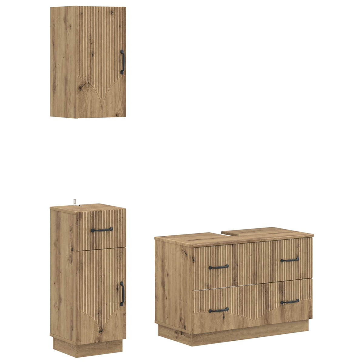 3-teiliges Badezimmer-Schranksystem HOORN Artisan-Eiche