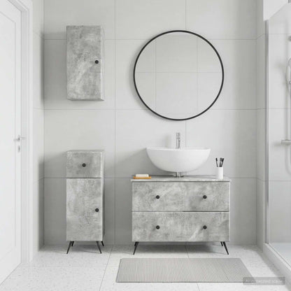 3-teiliges Badezimmer-Schranksystem BREDA Betongrau