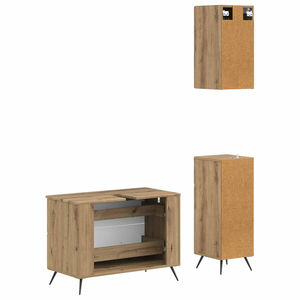 3-teiliges Badezimmer-Schranksystem BREDA Artisan-Eiche