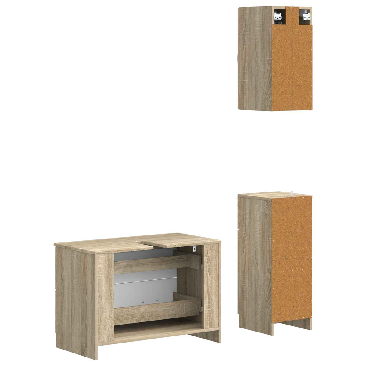 3-teiliges Badezimmer-Schranksystem UTRECHT Sonoma-Eiche